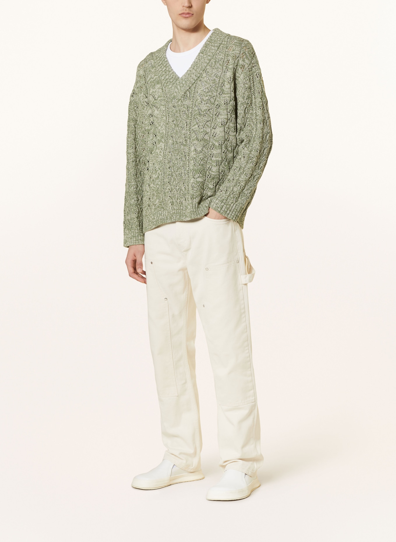 HOLZWEILER Sweater PALOMA, Color: GREEN/ LIGHT GRAY (Image 2)