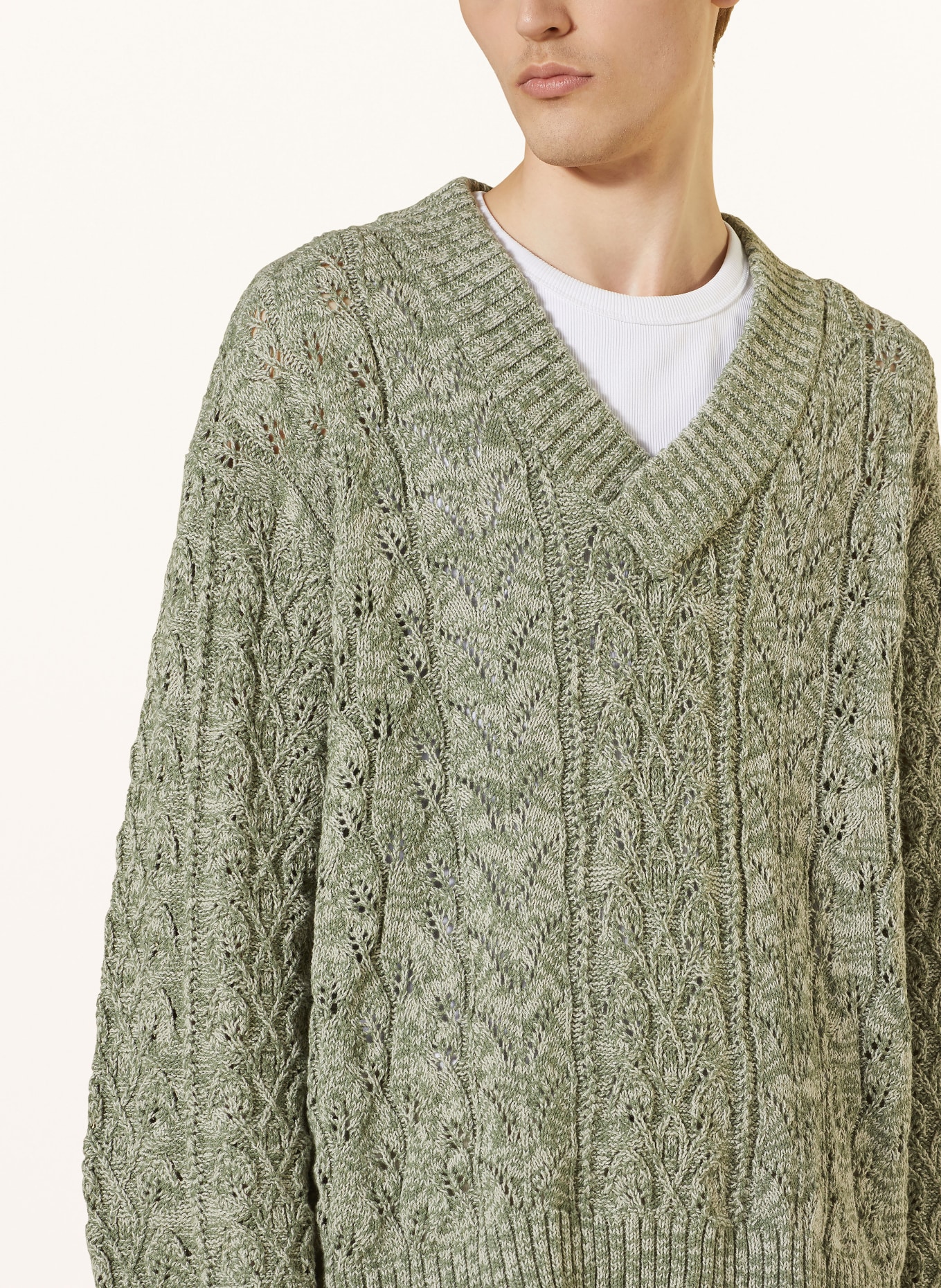HOLZWEILER Sweater PALOMA, Color: GREEN/ LIGHT GRAY (Image 4)