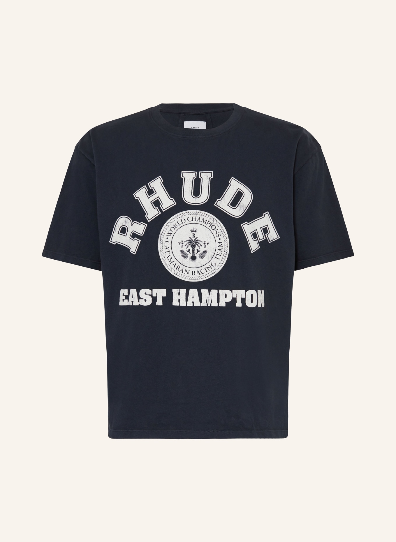 RHUDE T-shirt HAMPTON CATAMARAN, Color: BLACK (Image 1)
