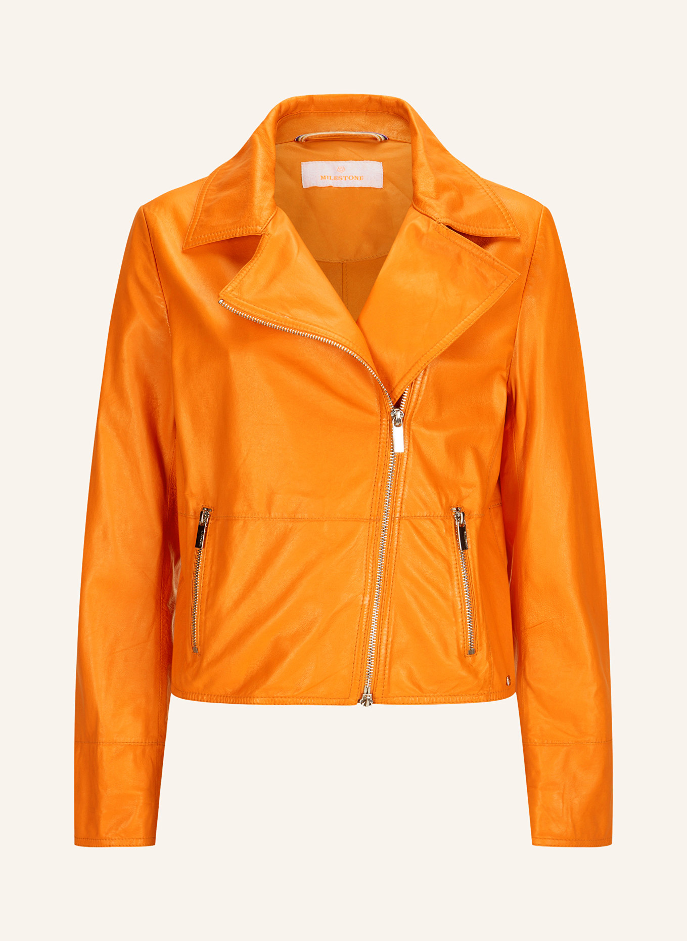 MILESTONE Leather jacket MSABA, Color: ORANGE (Image 1)