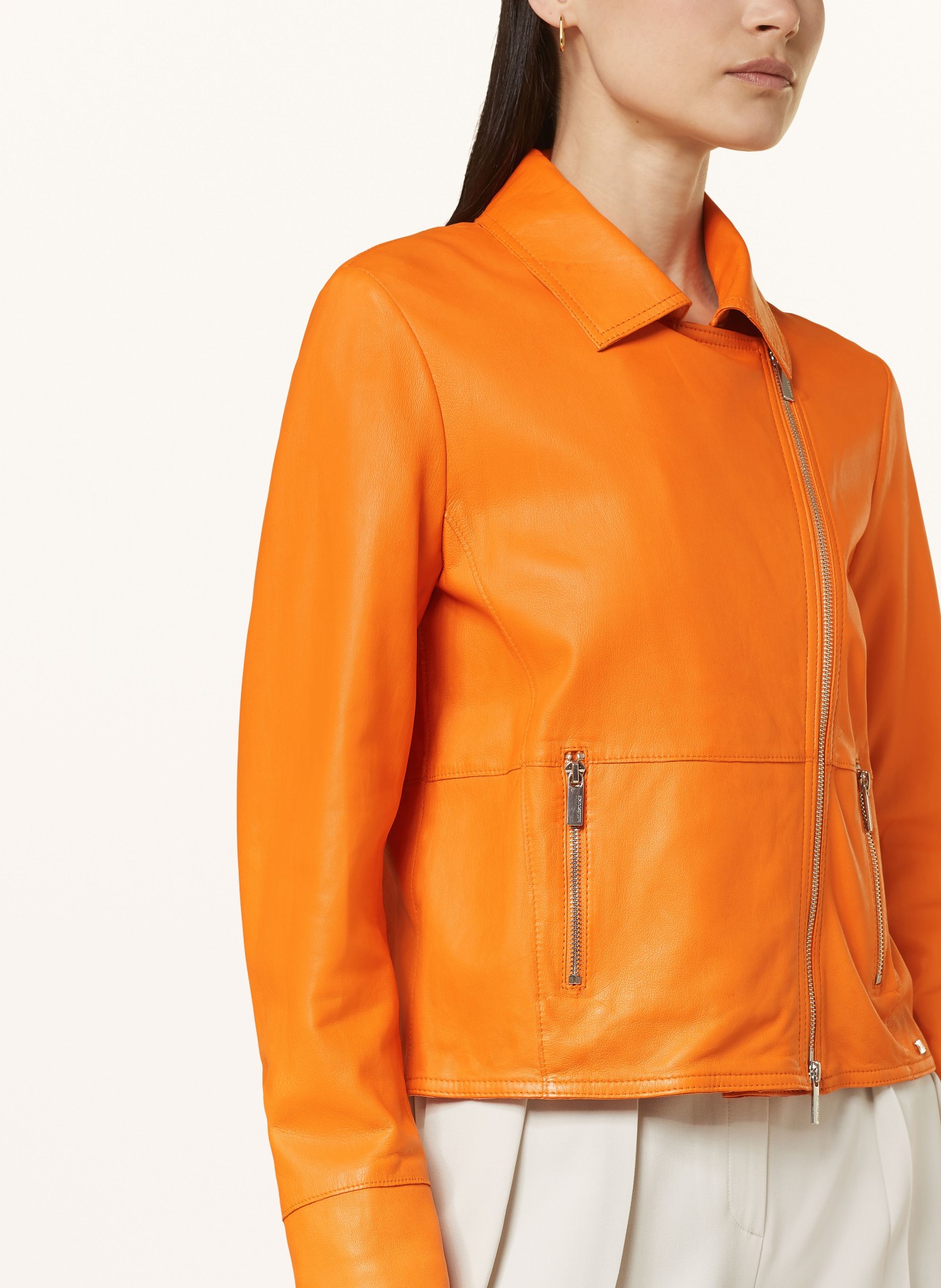 MILESTONE Leather jacket MSABA, Color: ORANGE (Image 4)
