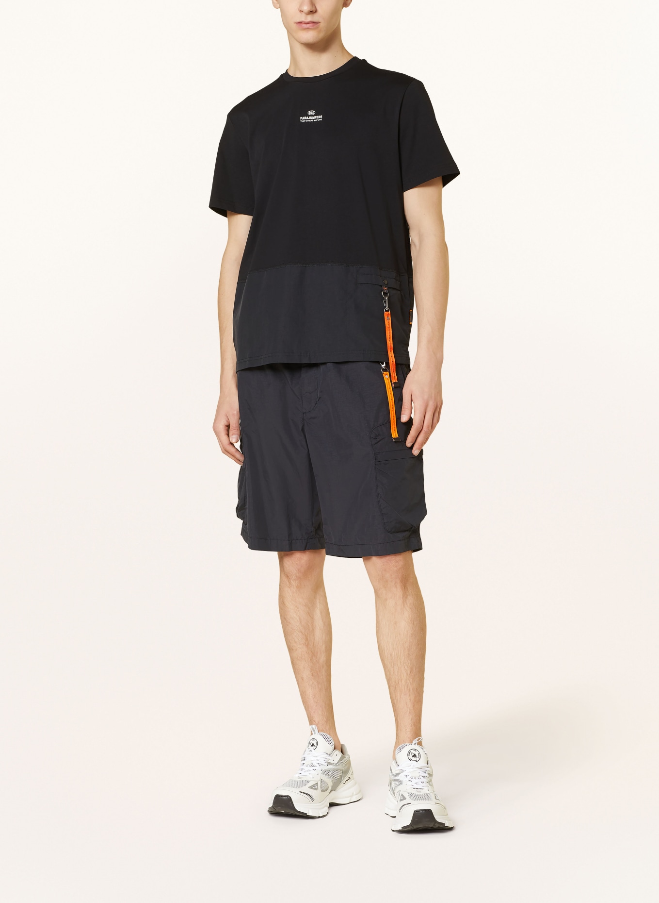 PARAJUMPERS T-shirt CLINT in mixed materials, Color: BLACK (Image 2)