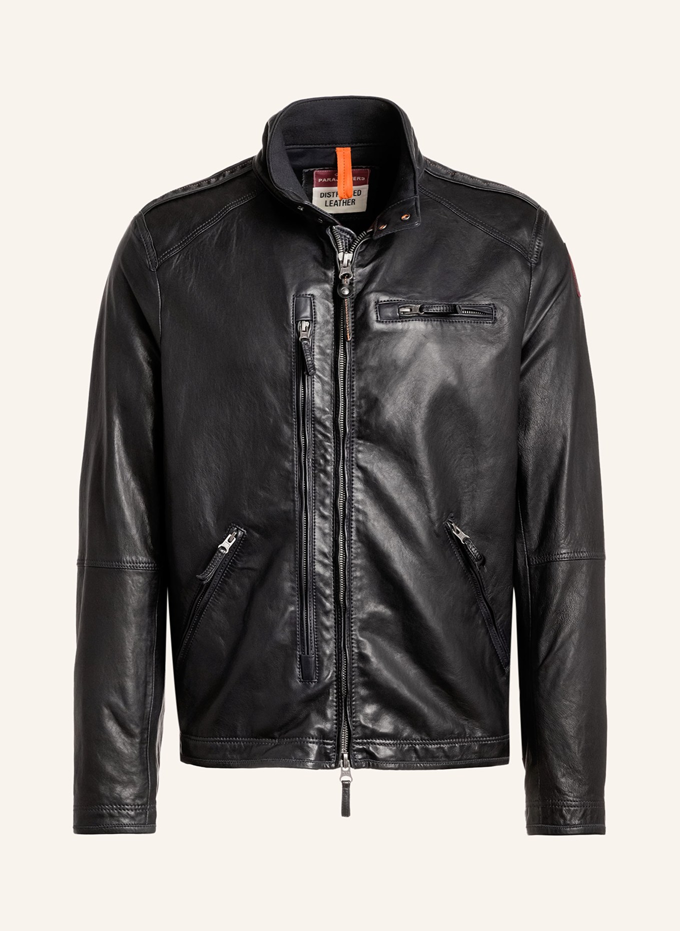 PARAJUMPERS Leather jacket JUSTIN, Color: BLACK (Image 1)