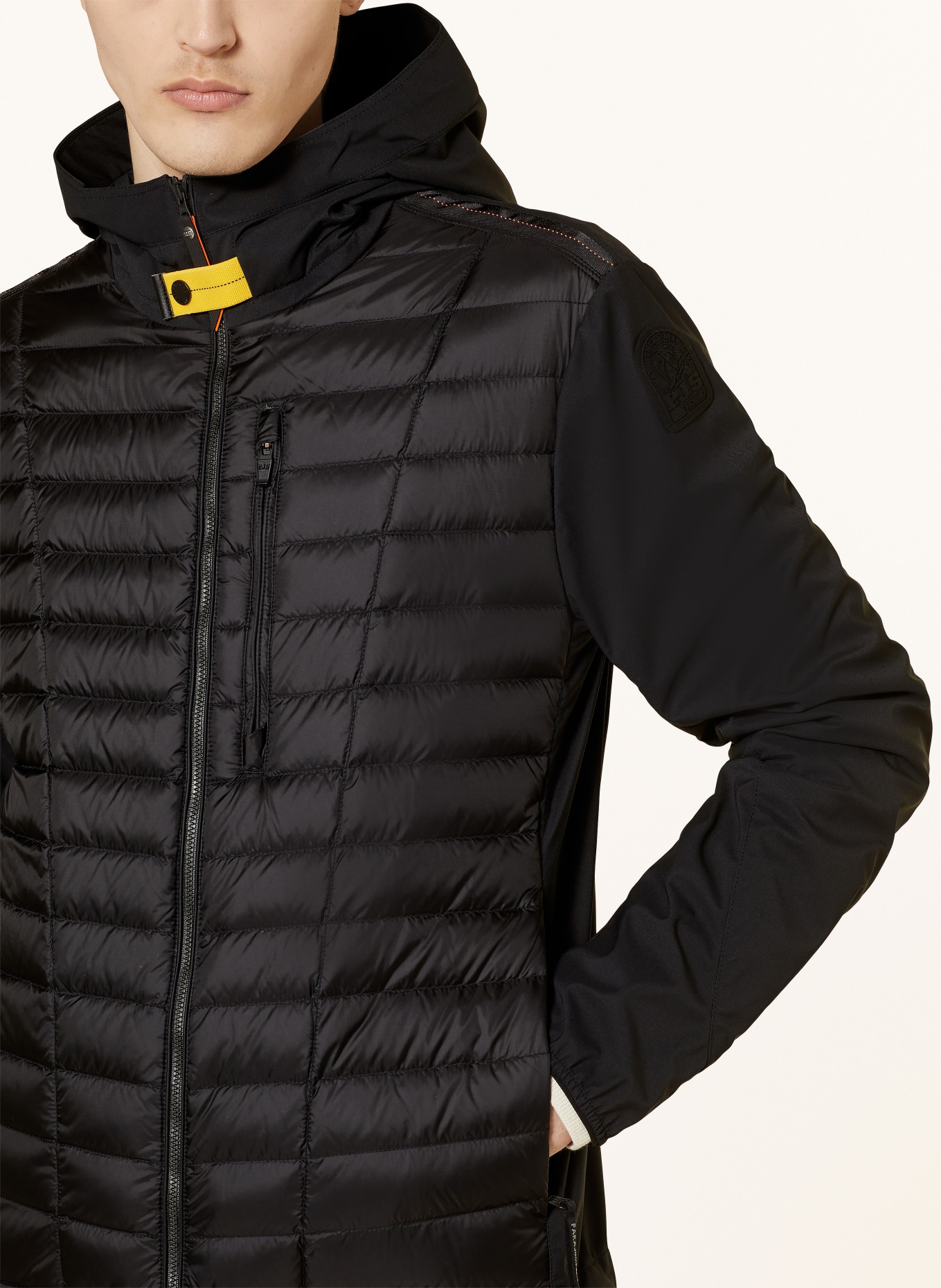 PARAJUMPERS Down jacket HIRAM in mixed materials, Color: BLACK (Image 5)