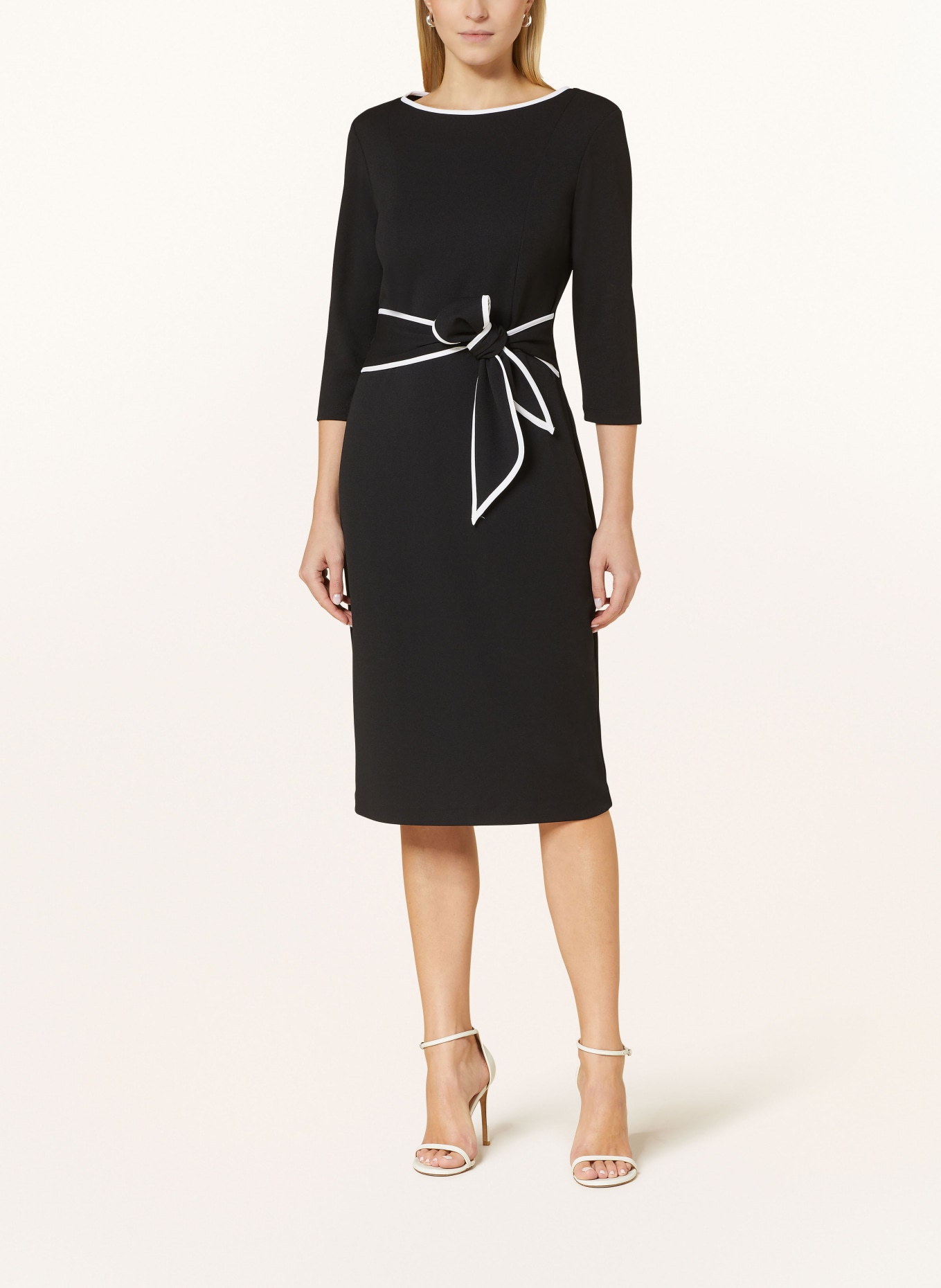 Joseph Ribkoff Sheath dress with 3/4 sleeves, Color: BLACK (Image 2)