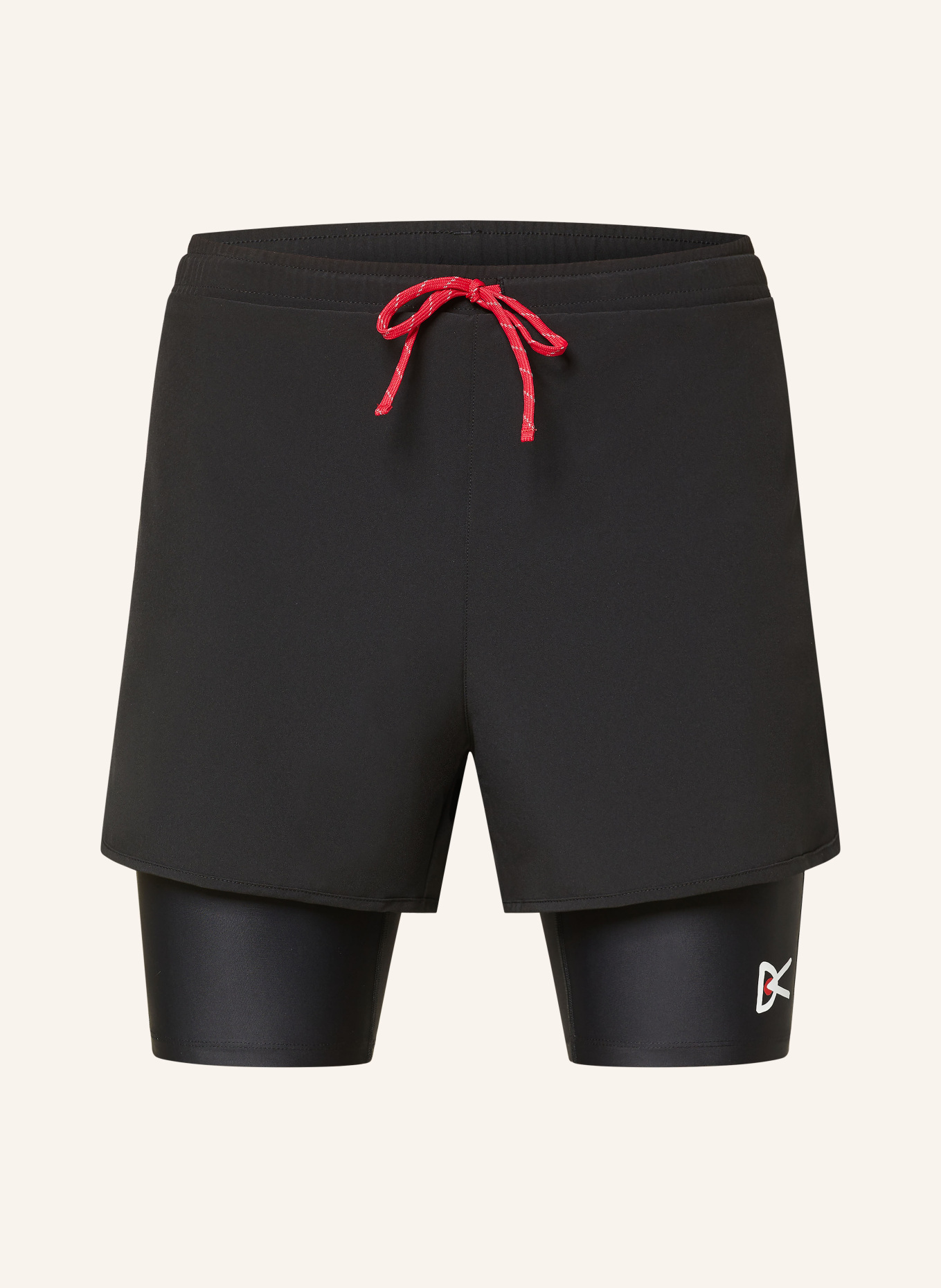 District Vision 2-in-1 running shorts, Color: BLACK (Image 1)
