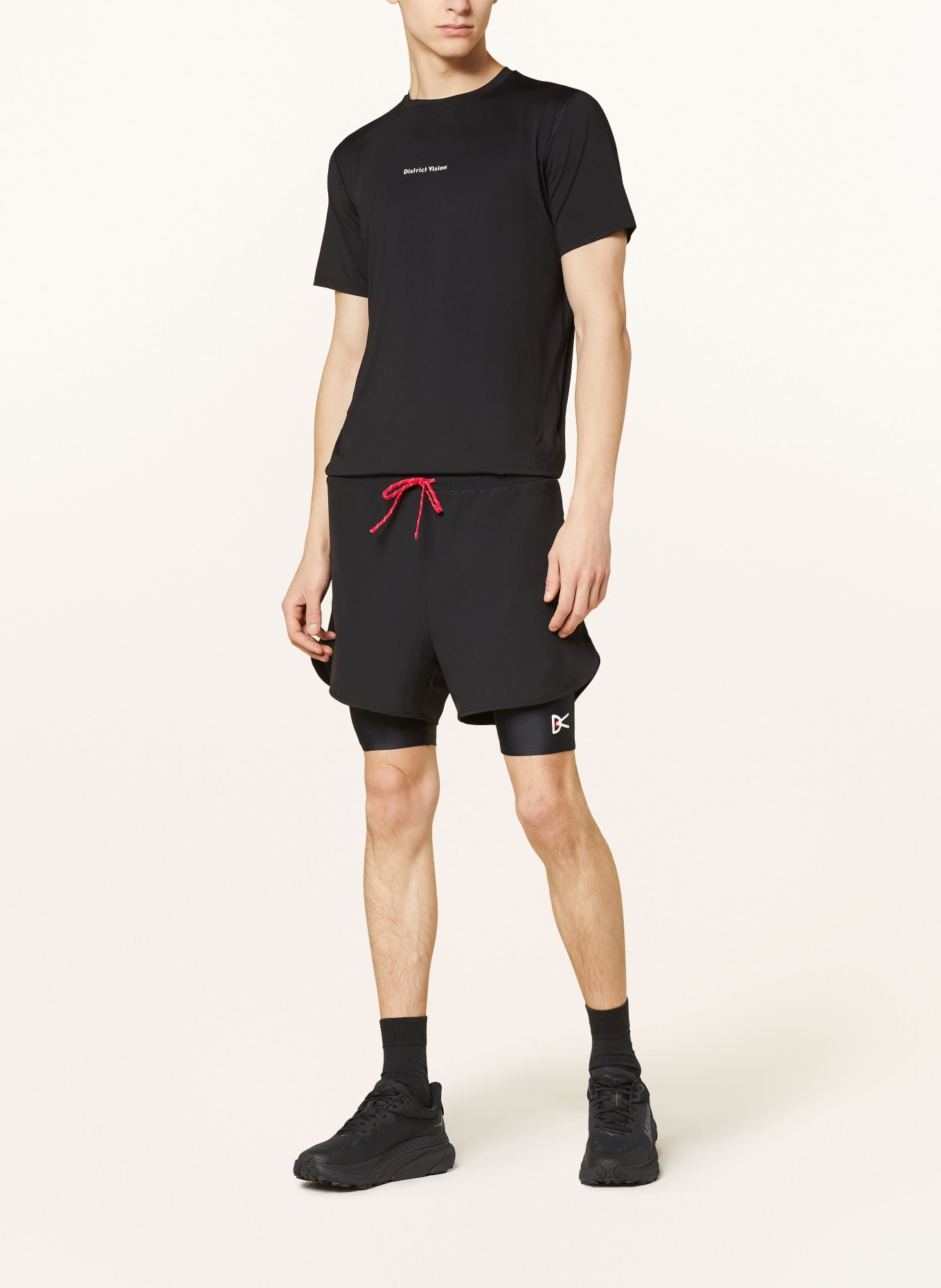 District Vision 2-in-1 running shorts, Color: BLACK (Image 2)