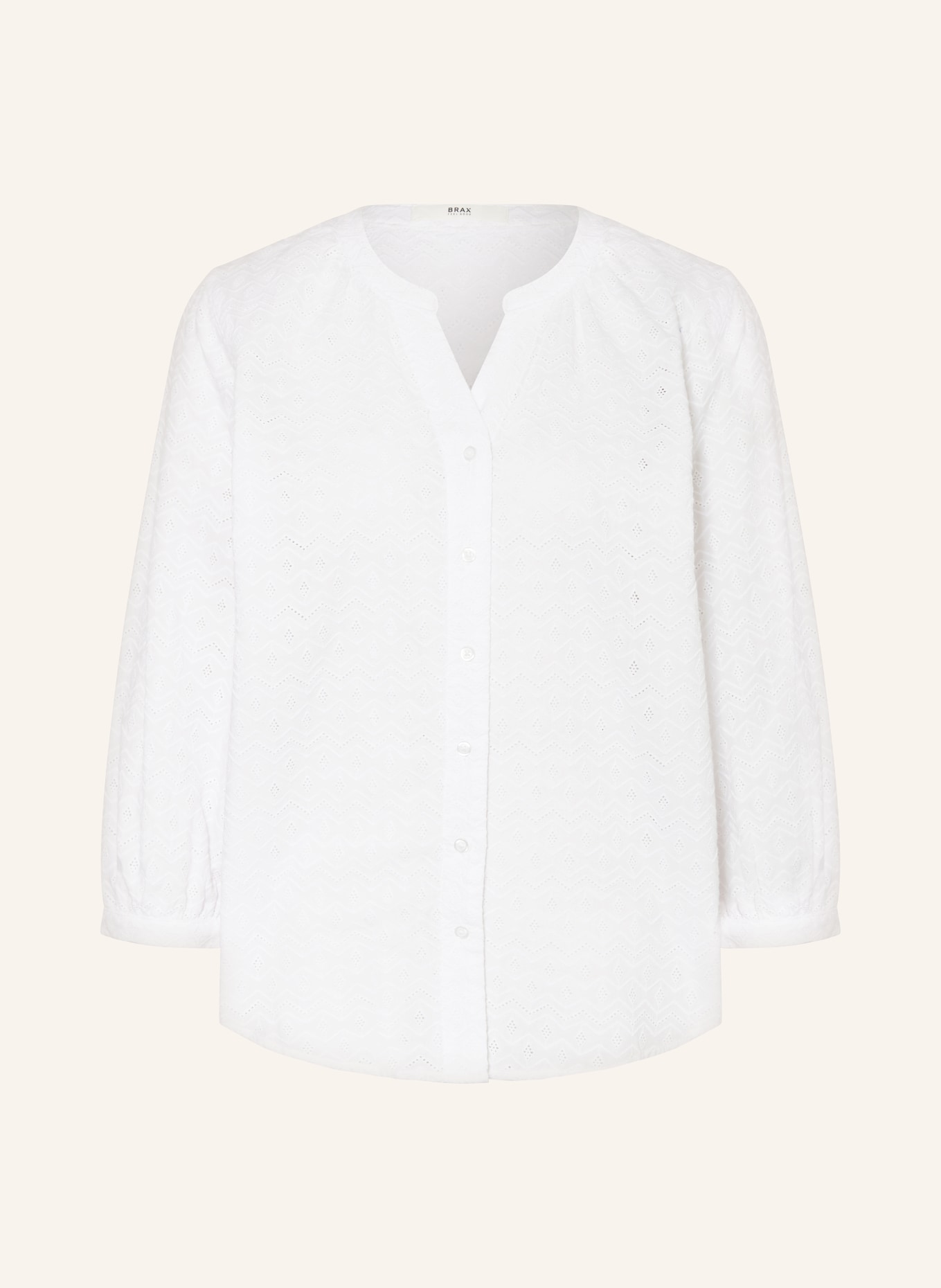 BRAX Lace blouse VELIA with 3/4 sleeves, Color: WHITE (Image 1)