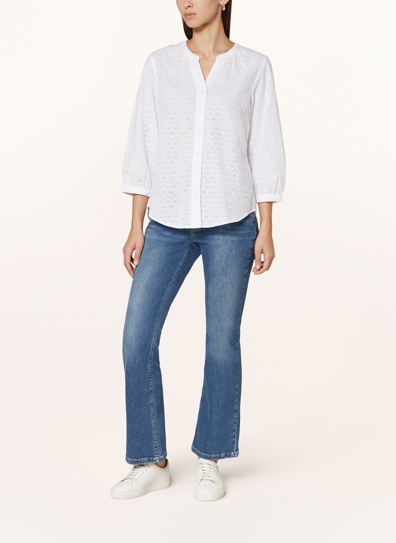 BRAX Lace blouse VELIA with 3/4 sleeves, Color: WHITE (Image 2)