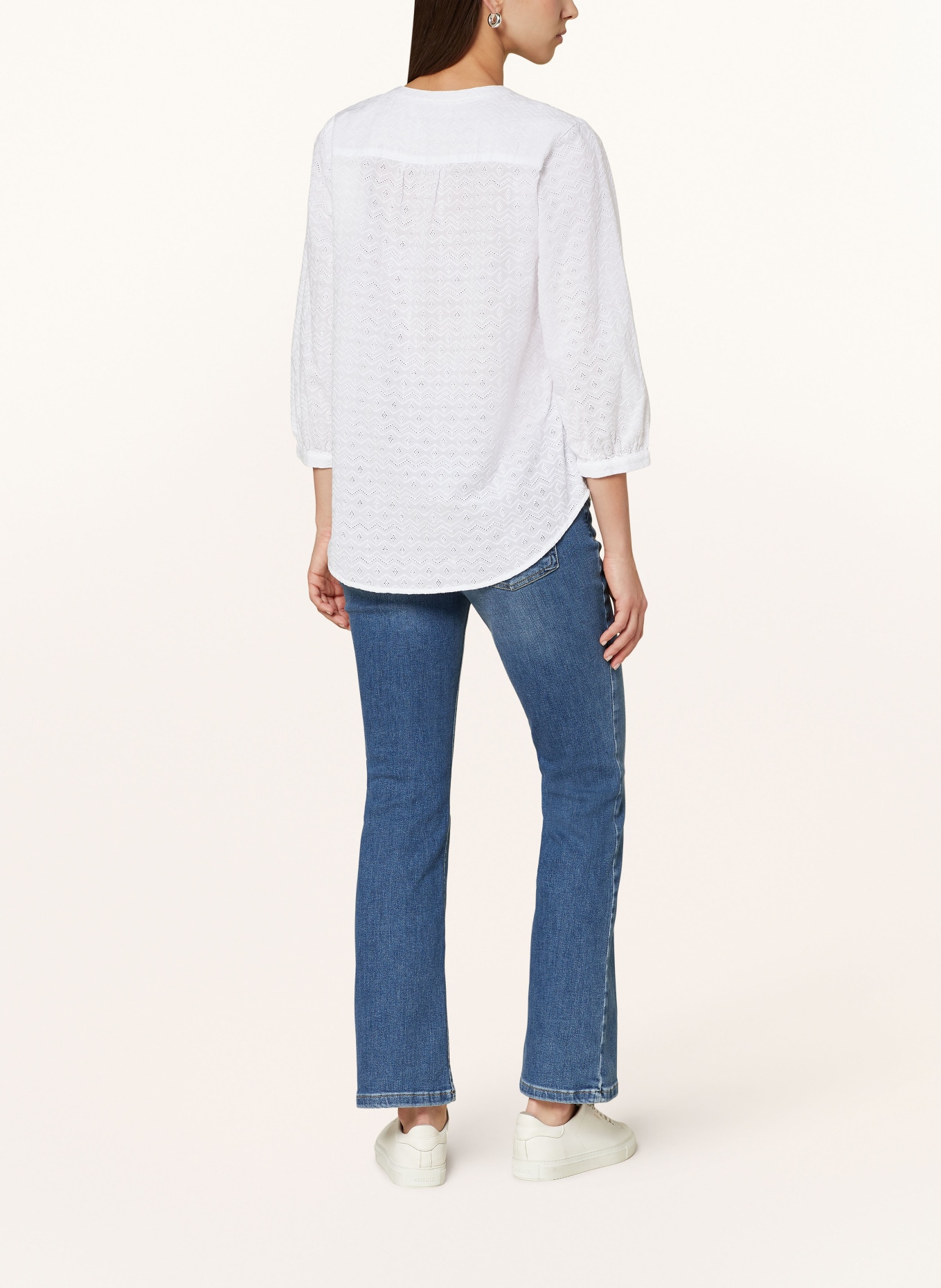 BRAX Lace blouse VELIA with 3/4 sleeves, Color: WHITE (Image 3)