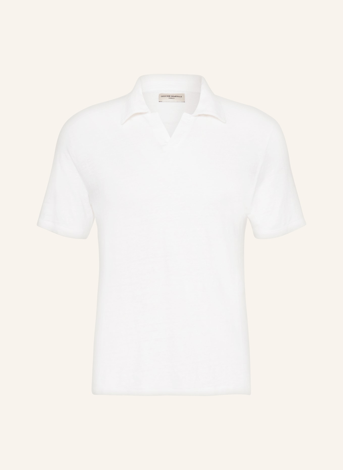 Officine Générale Knitted polo shirt made of linen, Color: WHITE (Image 1)