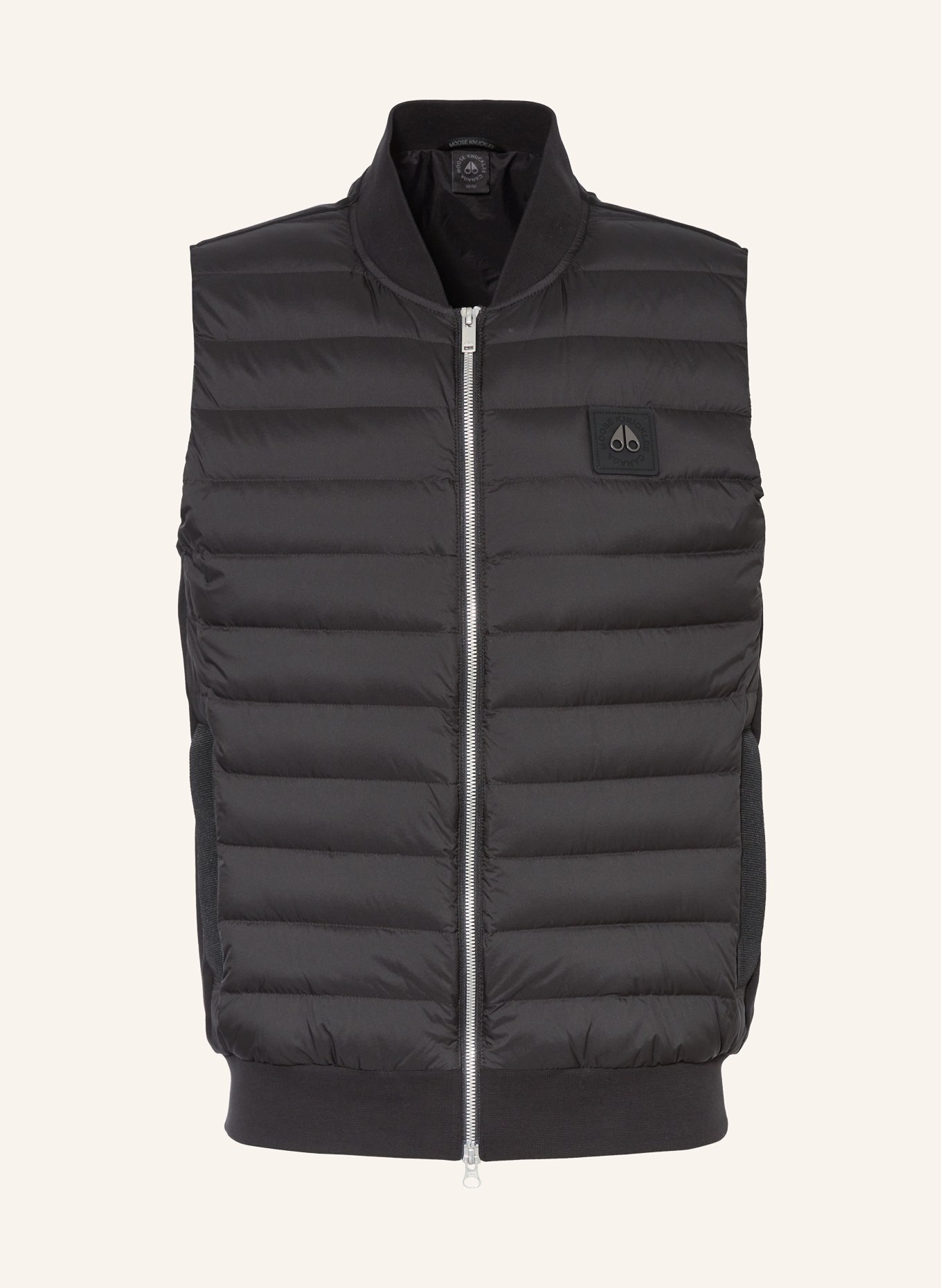 MOOSE KNUCKLES Down vest in mixed materials, Color: BLACK (Image 1)