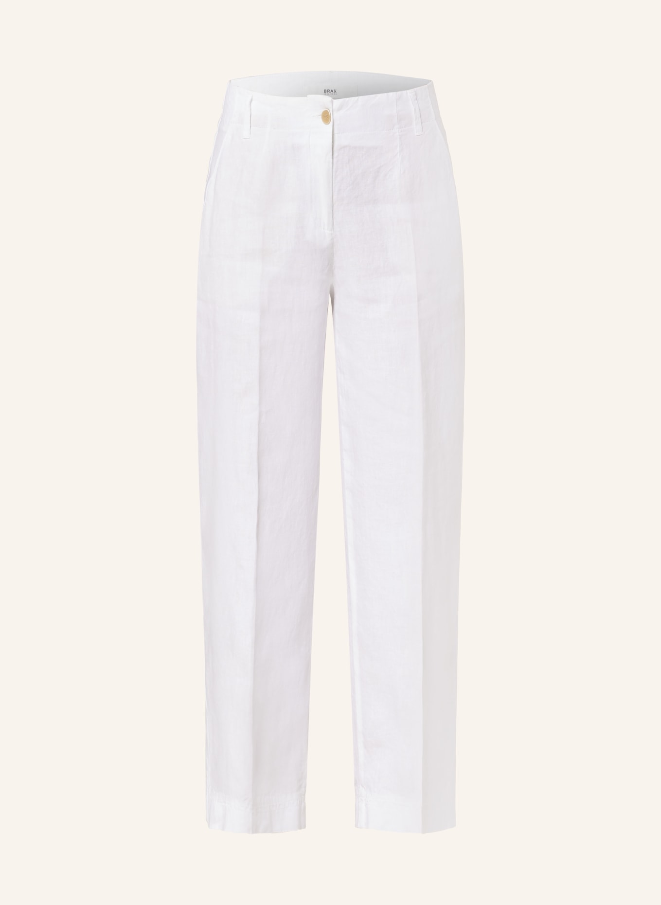 BRAX 7/8 trousers MAINE S in linen, Color: WHITE (Image 1)