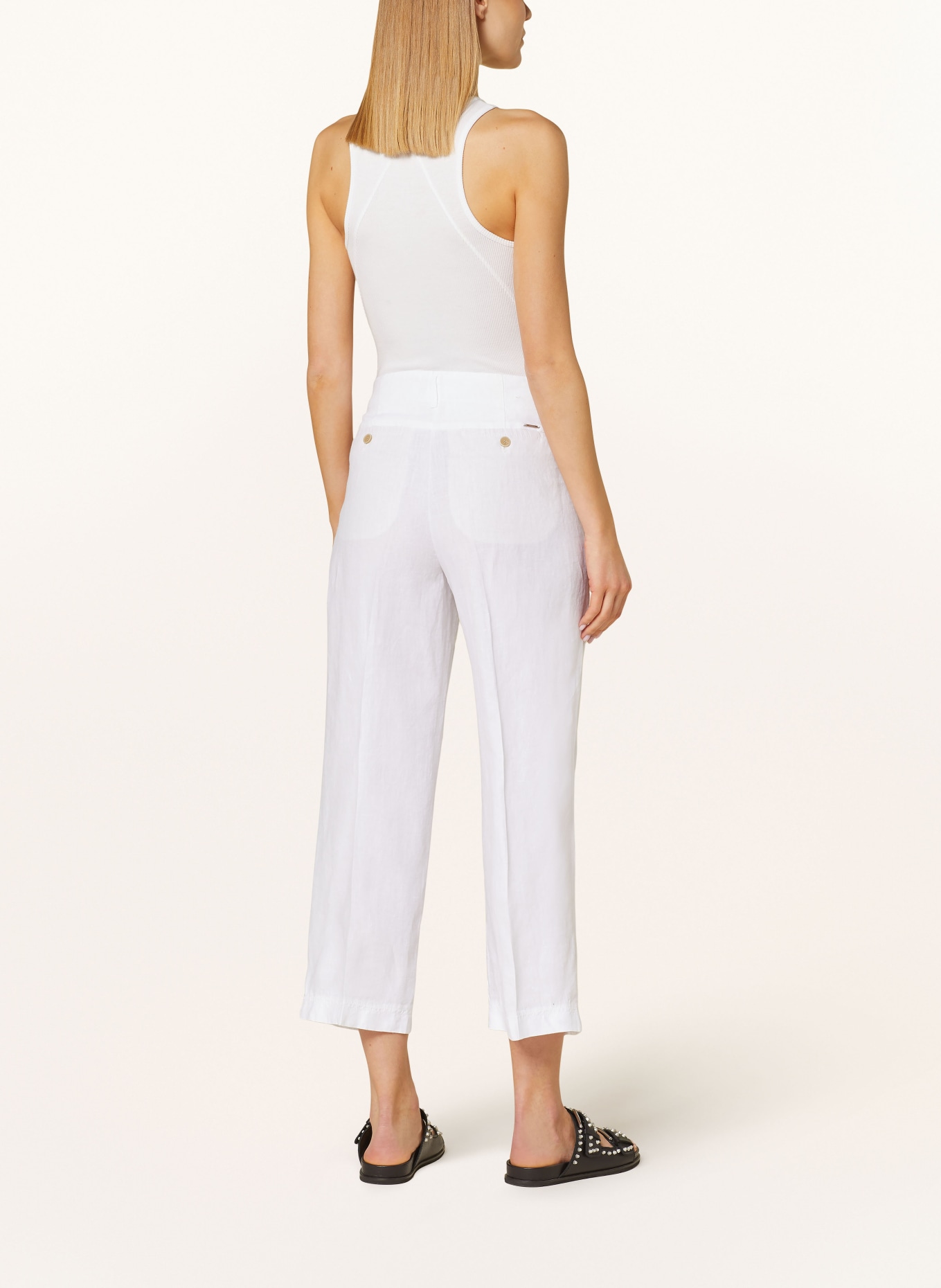 BRAX 7/8 trousers MAINE S in linen, Color: WHITE (Image 3)