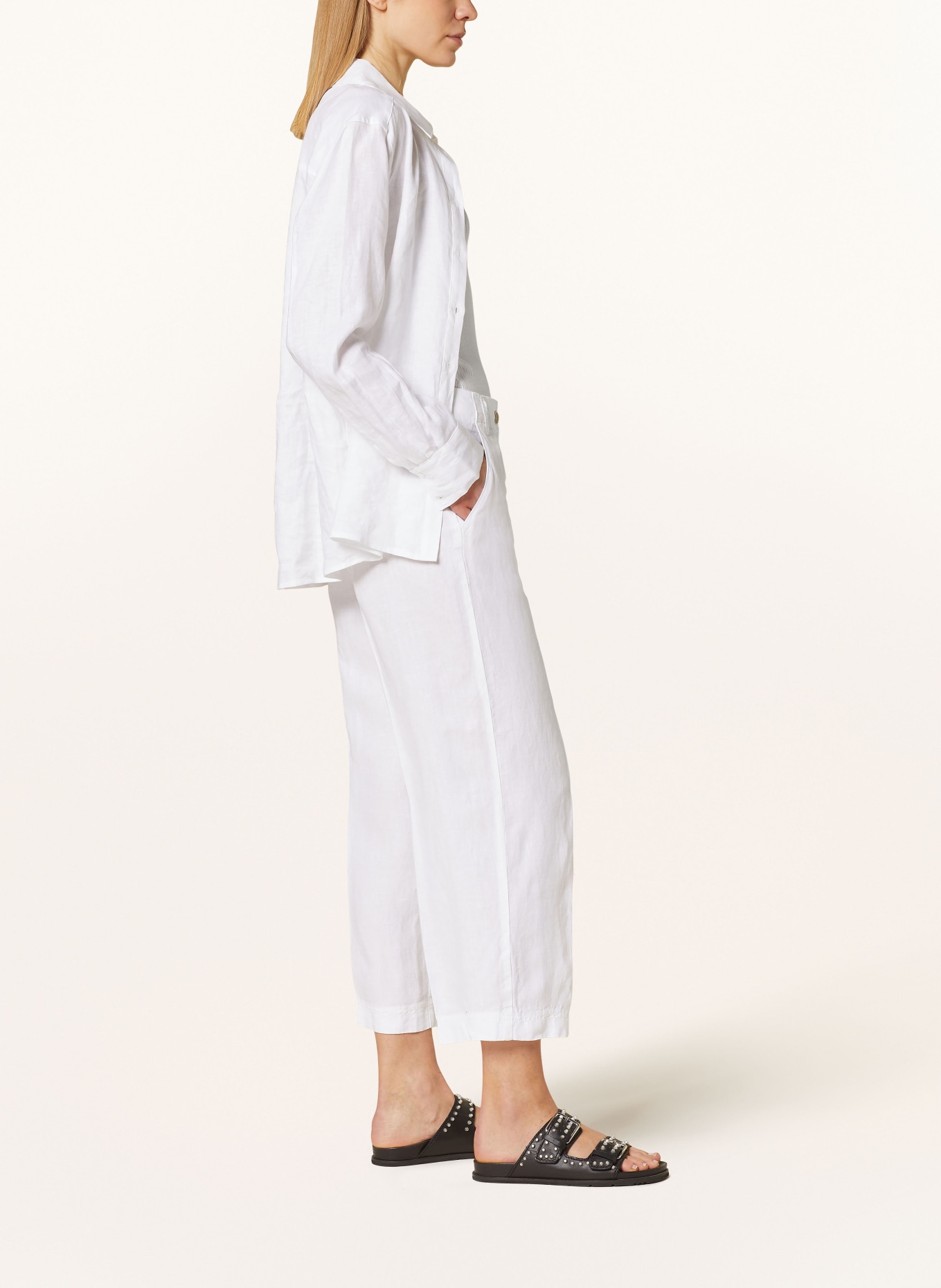 BRAX 7/8 trousers MAINE S in linen, Color: WHITE (Image 4)