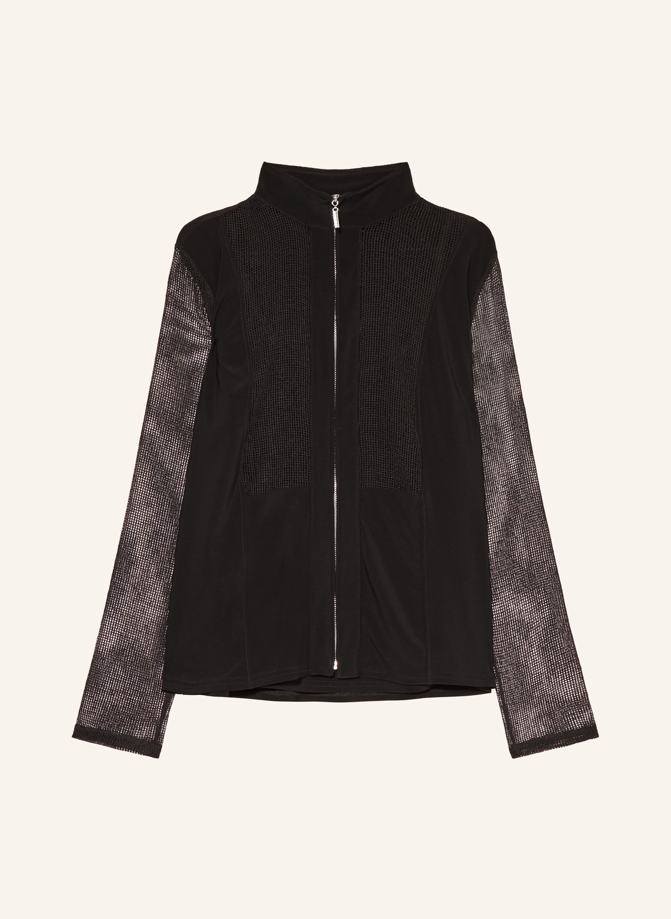 Joseph Ribkoff Set: Jacket in mixed materials and top, Color: BLACK (Image 1)