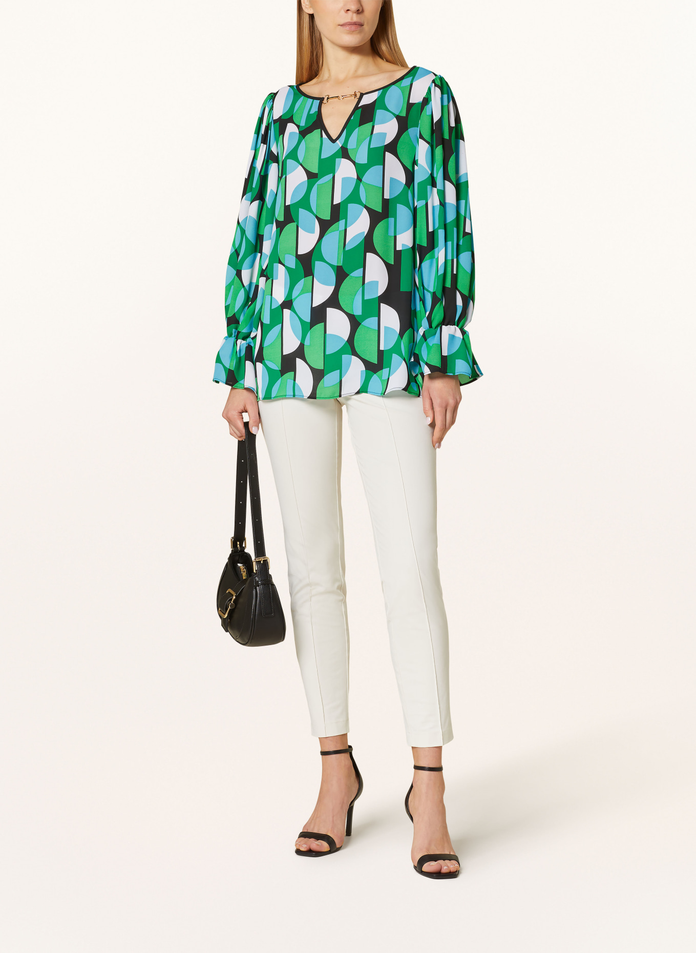Joseph Ribkoff Shirt blouse, Color: BLACK/ GREEN/ WHITE (Image 2)