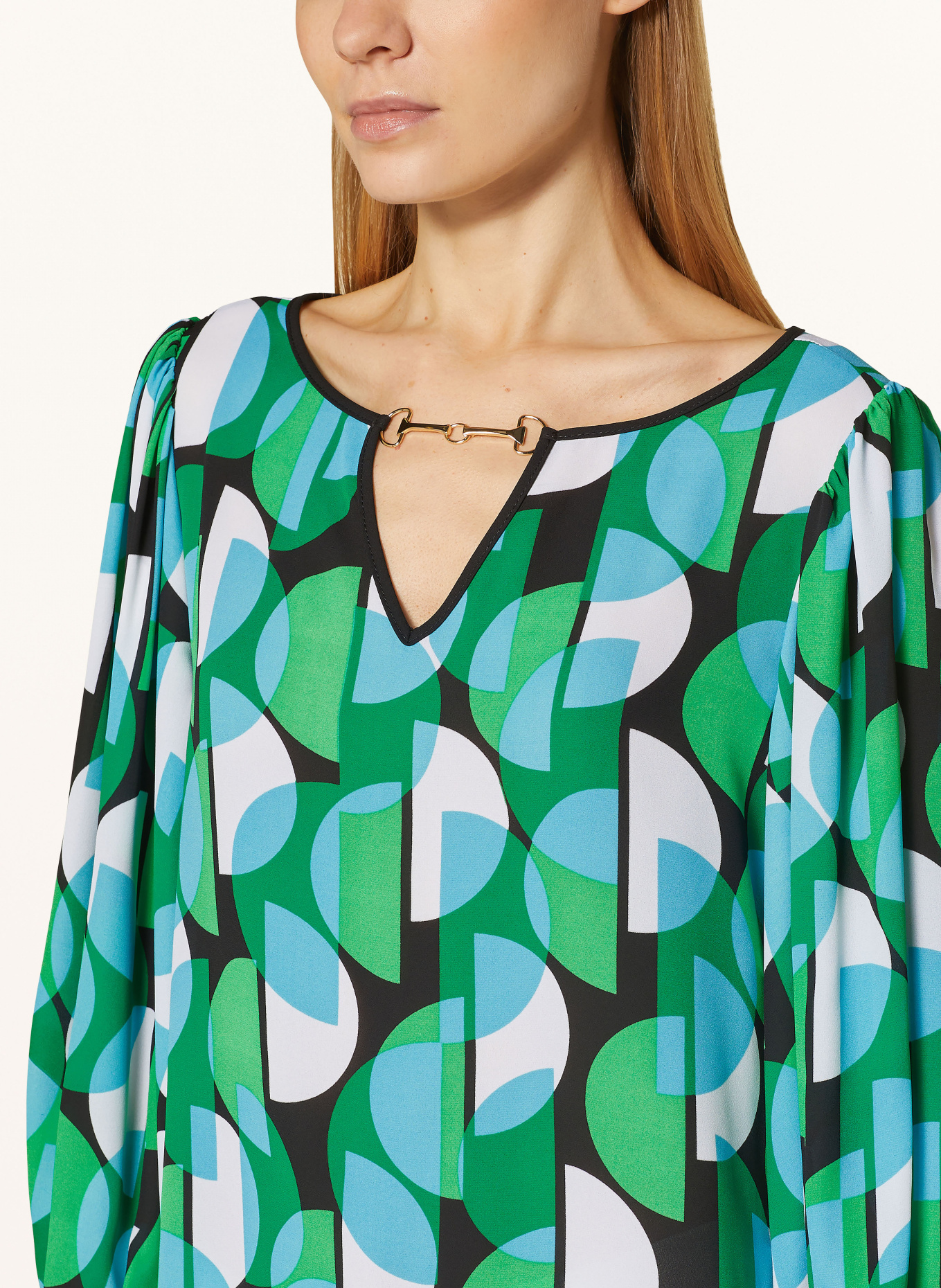 Joseph Ribkoff Shirt blouse, Color: BLACK/ GREEN/ WHITE (Image 4)