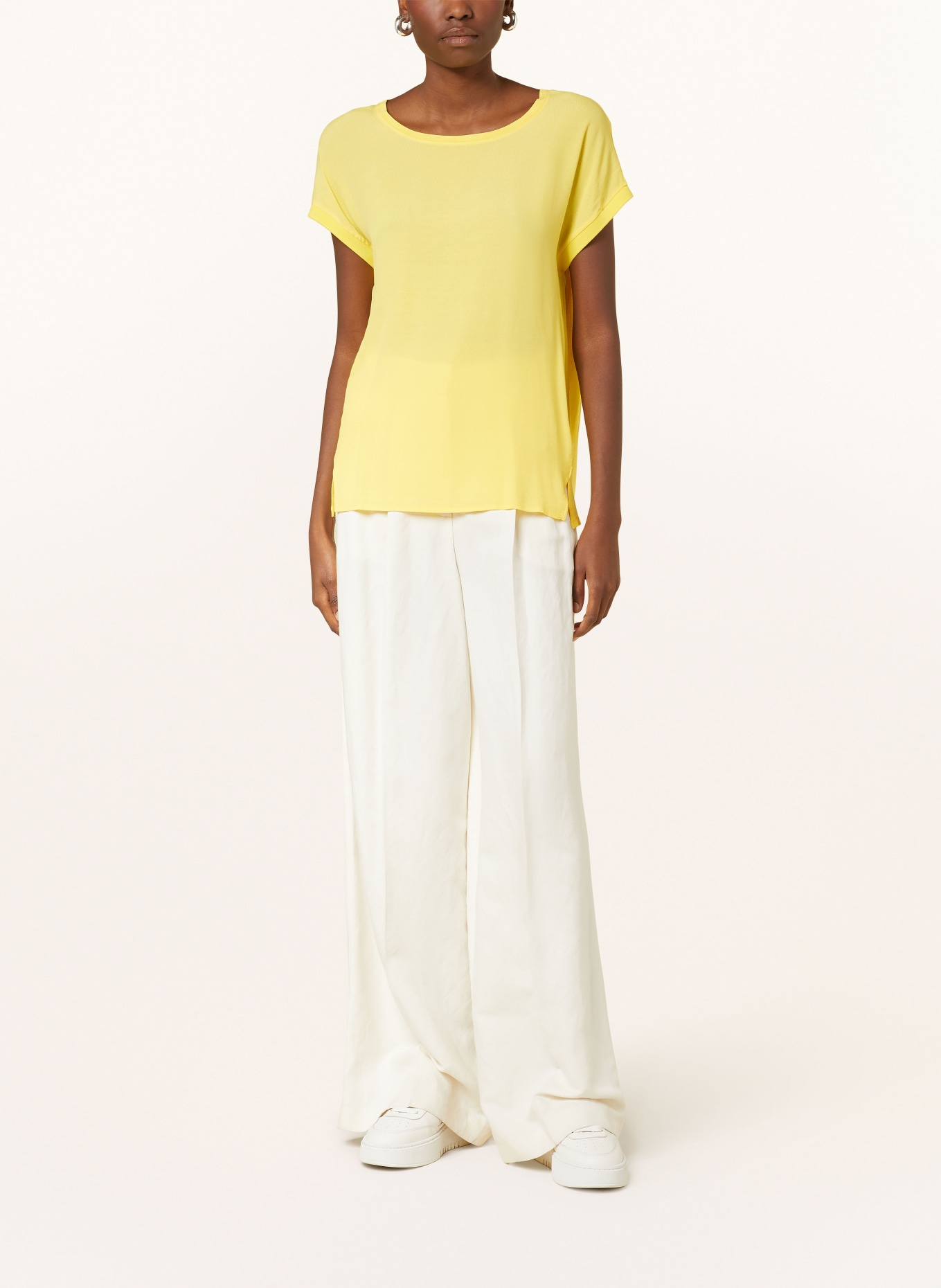 oui Blusenshirt im Materialmix: GELB