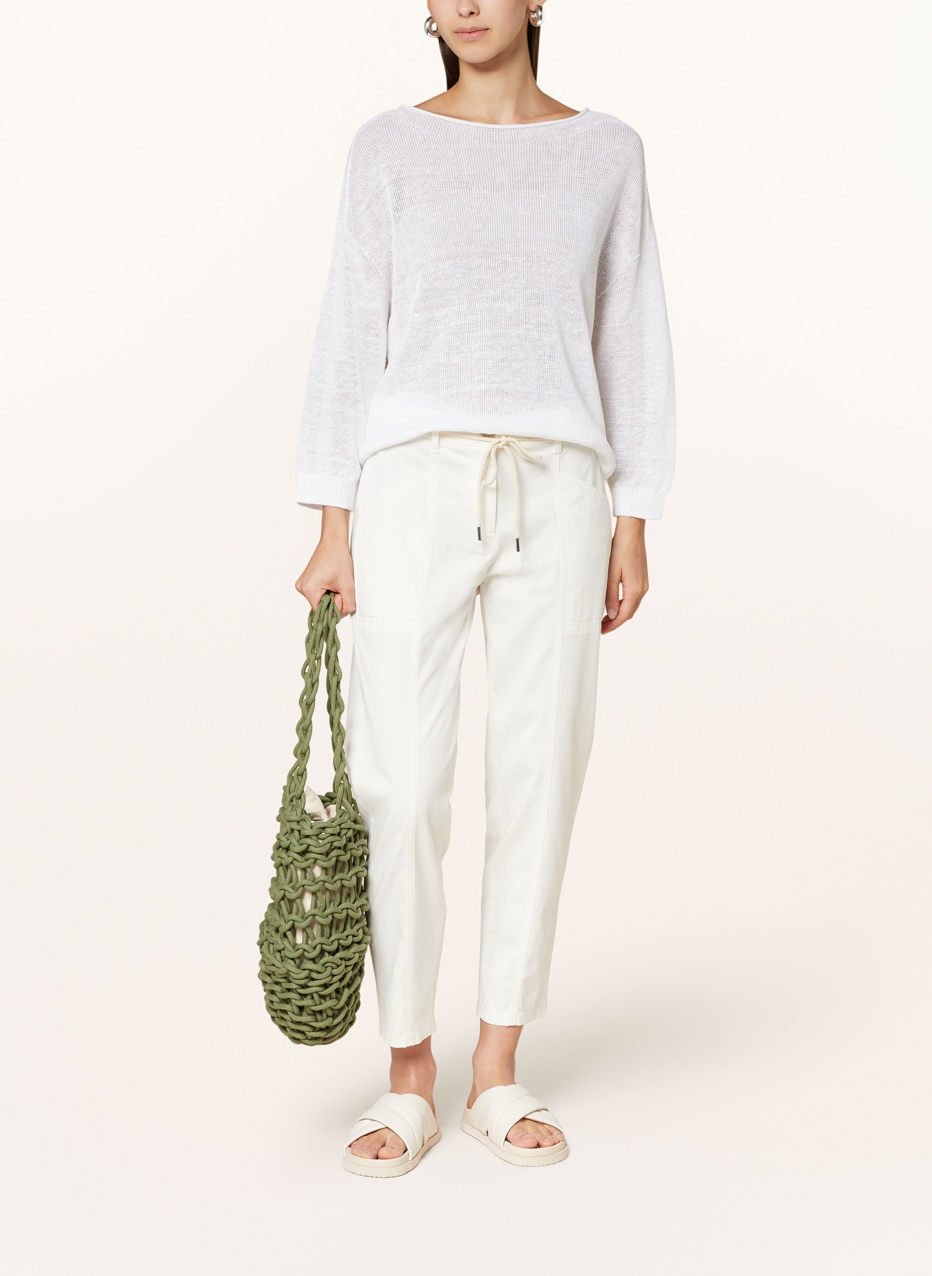 oui Linen sweater, Color: WHITE (Image 2)