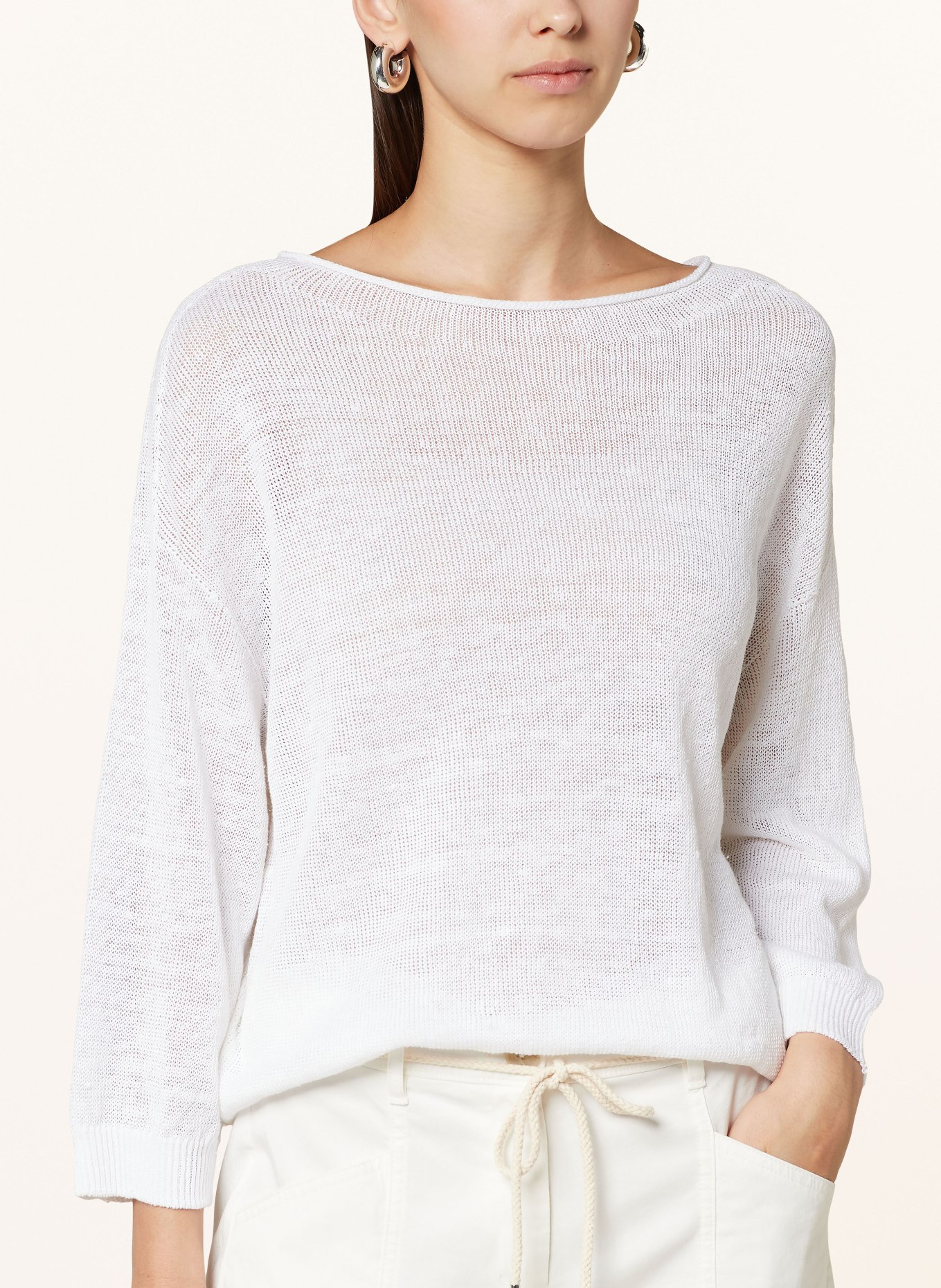oui Linen sweater, Color: WHITE (Image 4)