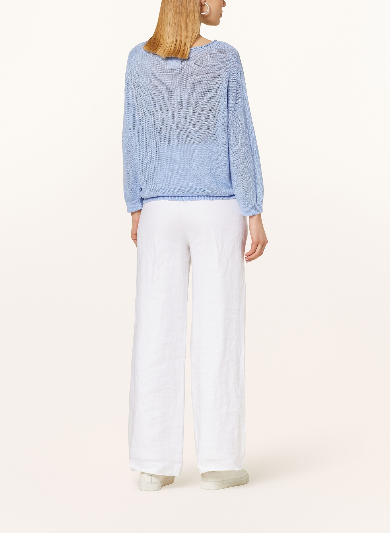 oui Linen sweater, Color: LIGHT BLUE (Image 3)