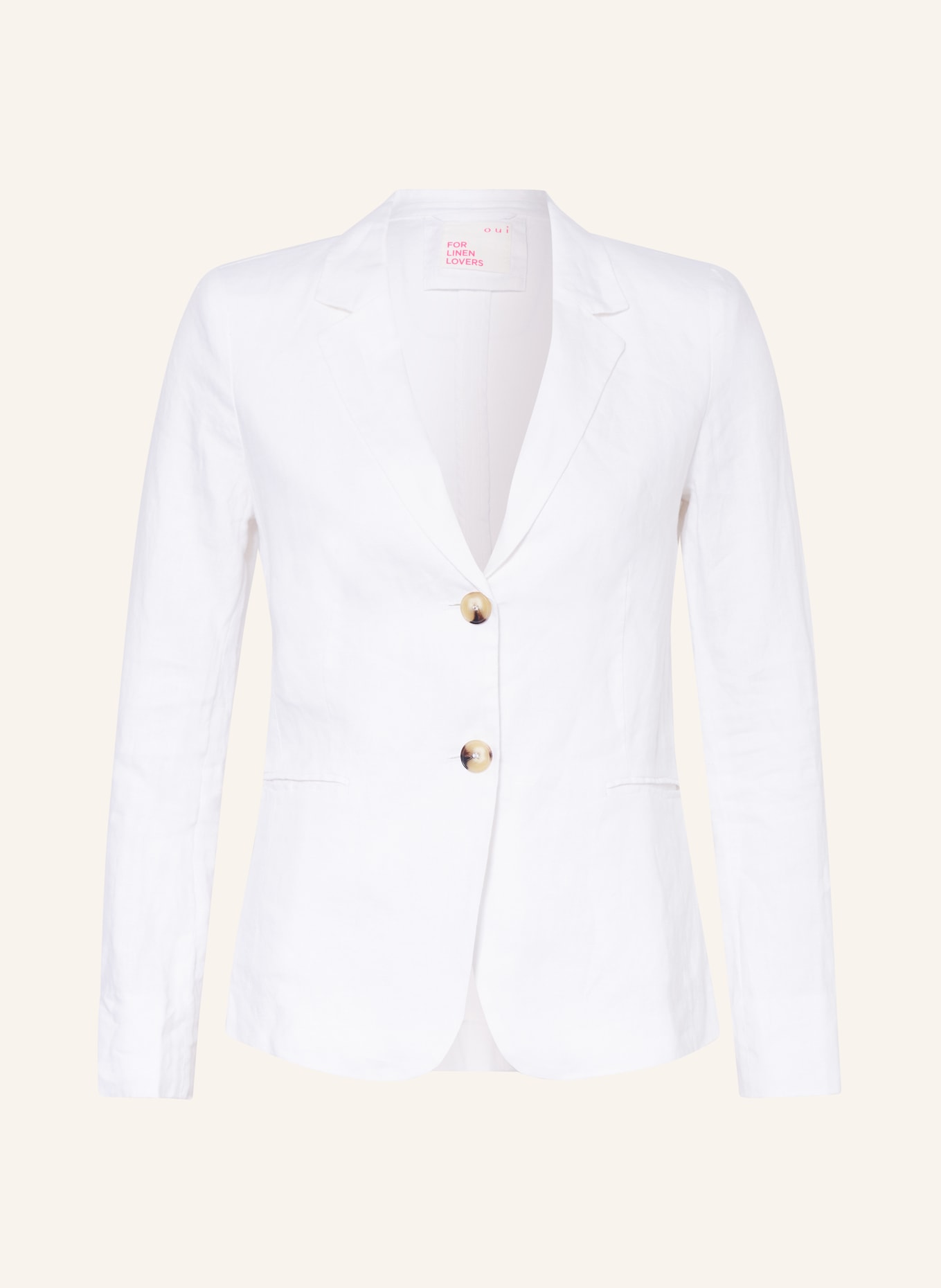 oui Linen blazer, Color: WHITE (Image 1)