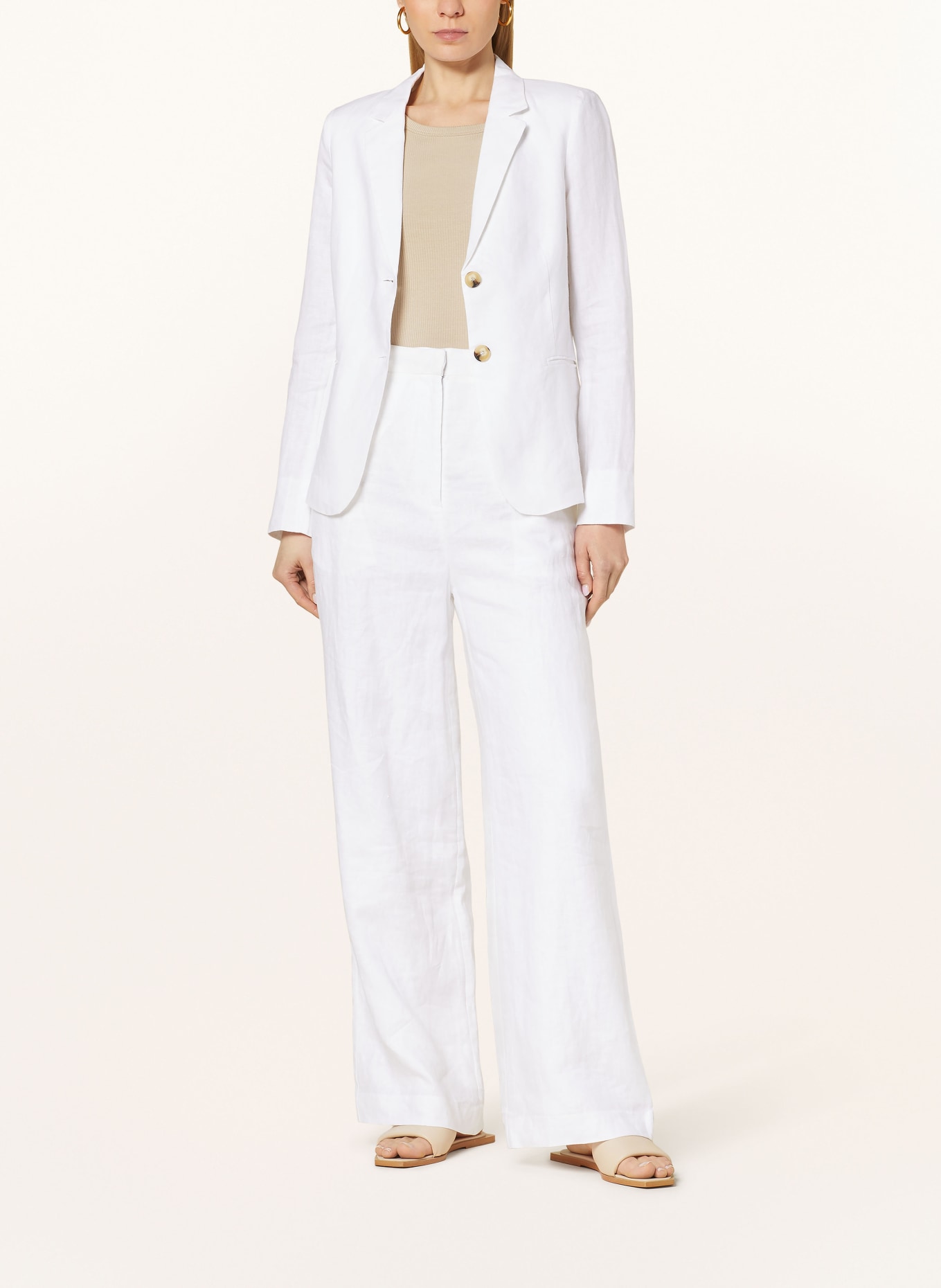 oui Linen blazer, Color: WHITE (Image 2)