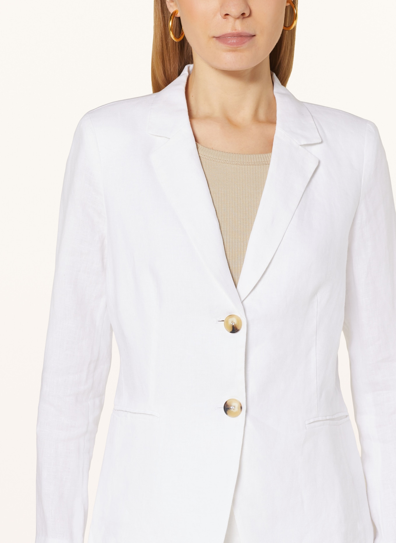 oui Linen blazer, Color: WHITE (Image 4)
