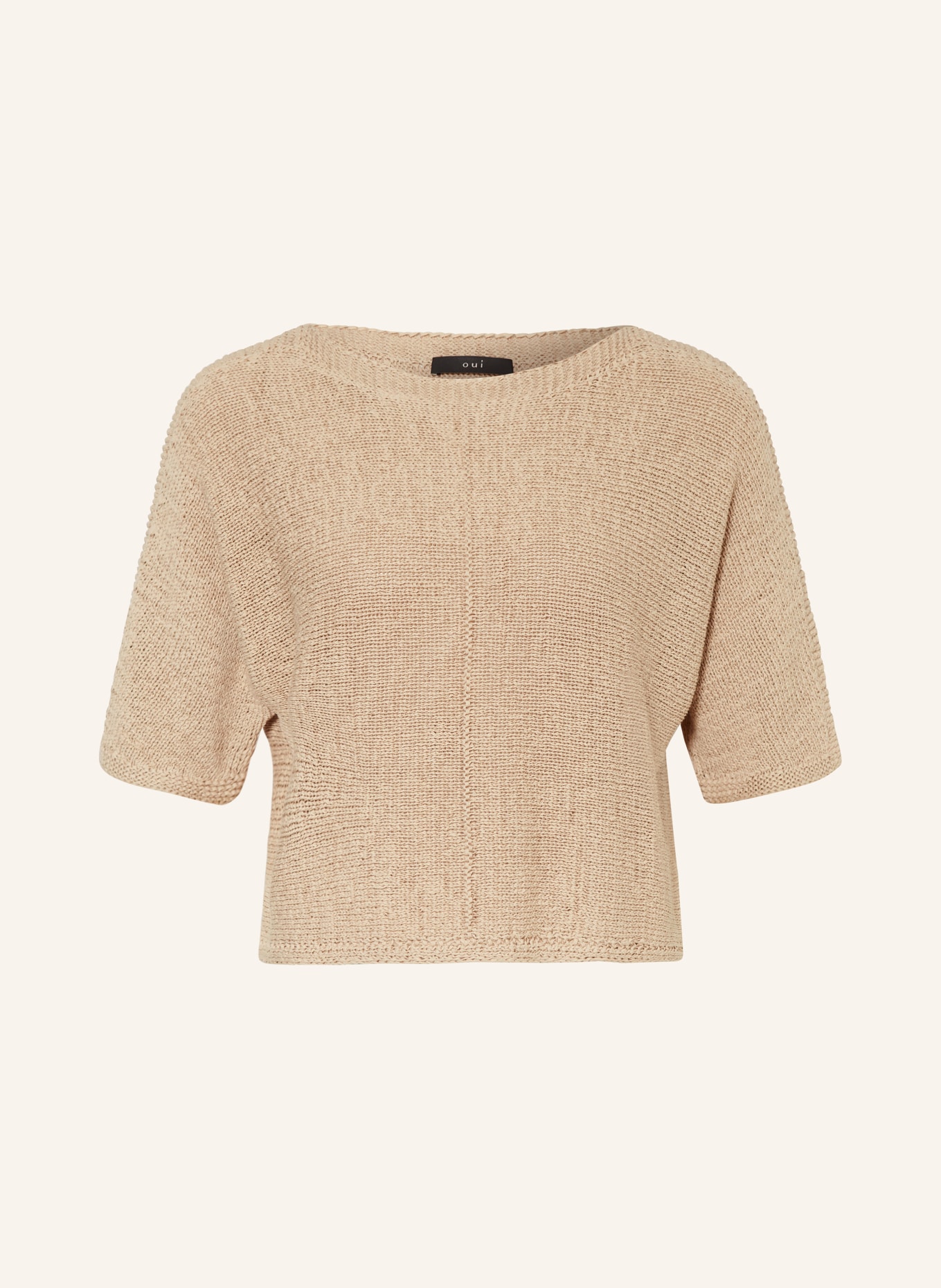 oui Sweater with 3/4 sleeves, Color: LIGHT BROWN (Image 1)