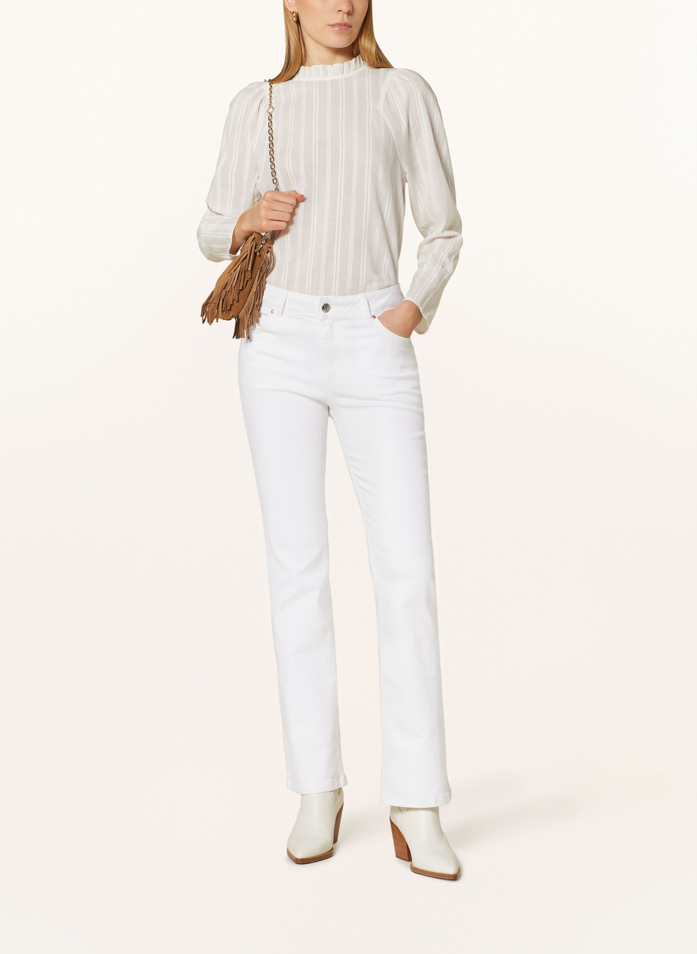 oui Flared jeans, Color: WHITE (Image 2)