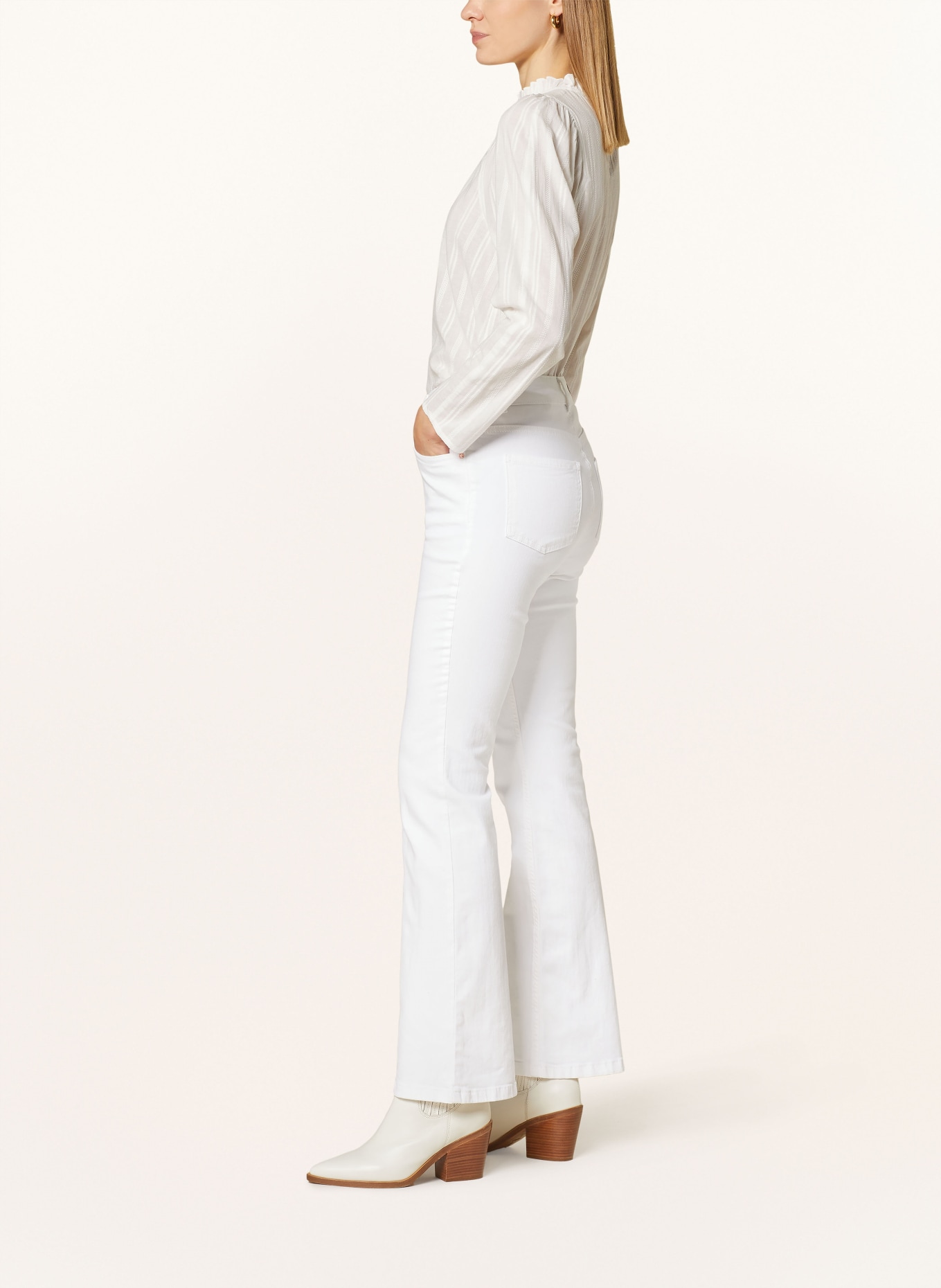 oui Flared jeans, Color: WHITE (Image 4)