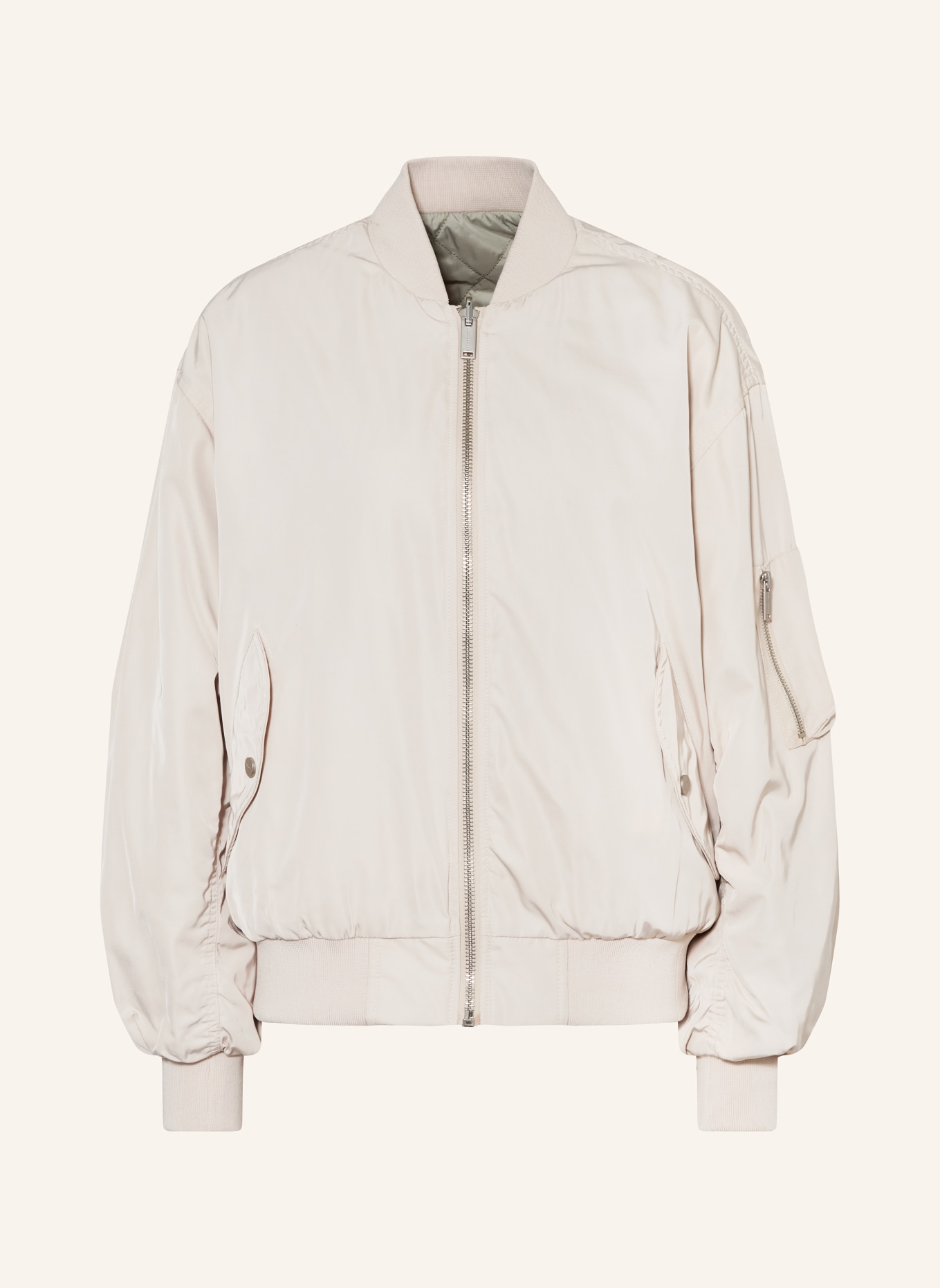 RINO & PELLE Bomber jacket ELYN reversible, Color: LIGHT GRAY/ OLIVE (Image 1)