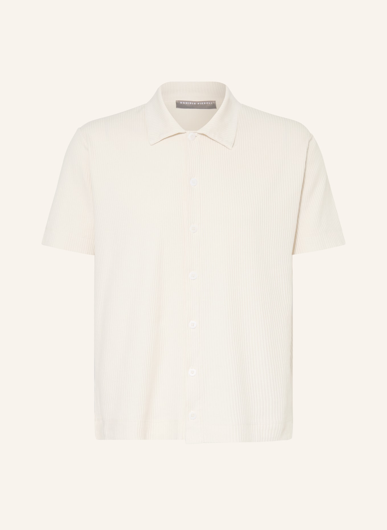 DANIELE FIESOLI Koszula z krótkim rękawem comfort fit z dżerseju, Kolor: KREMOWY (Obrazek 1)