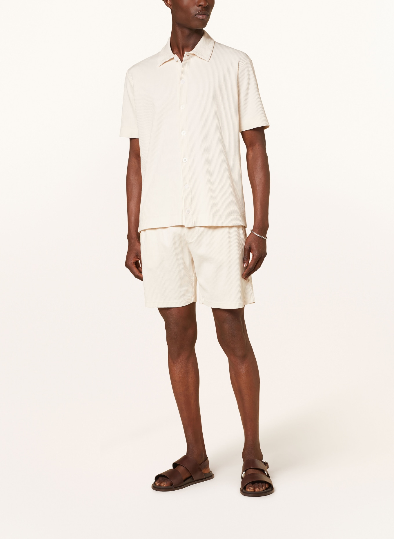 DANIELE FIESOLI Koszula z krótkim rękawem comfort fit z dżerseju, Kolor: KREMOWY (Obrazek 2)