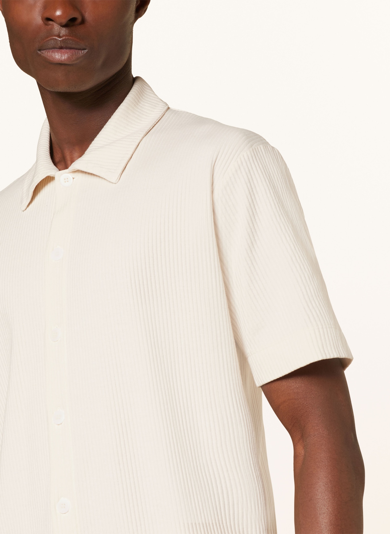 DANIELE FIESOLI Kurzarm-Hemd Comfort Fit aus Jersey, Farbe: CREME (Bild 4)