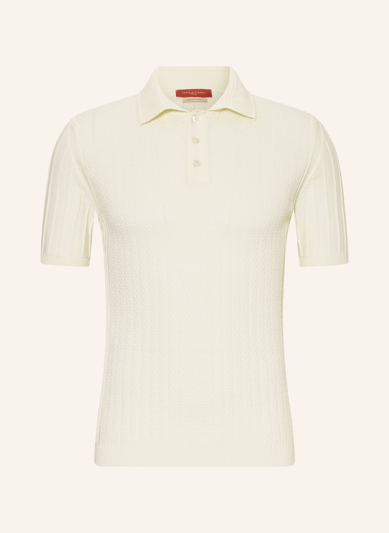 DANIELE FIESOLI Knitted polo shirt, Color: ECRU (Image 1)