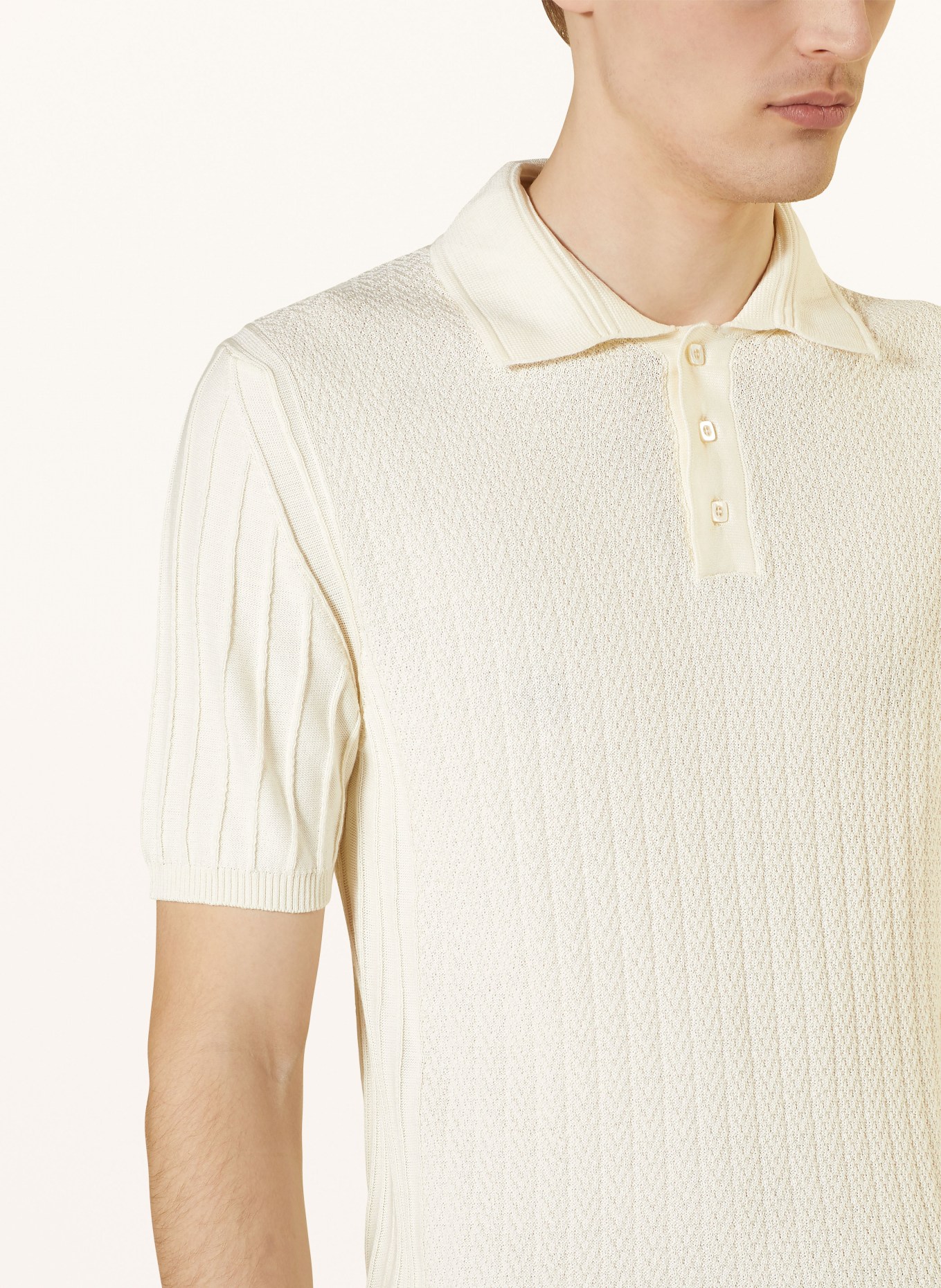 DANIELE FIESOLI Knitted polo shirt, Color: ECRU (Image 4)