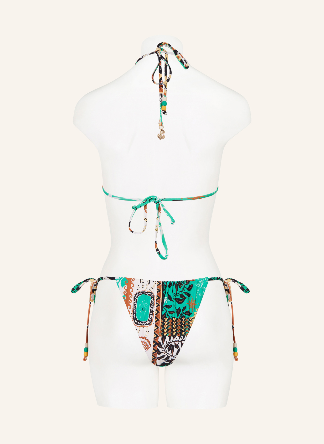 SEAFOLLY Triangle bikini top ATLANTIS, Color: ECRU/ BLACK/ BROWN (Image 3)