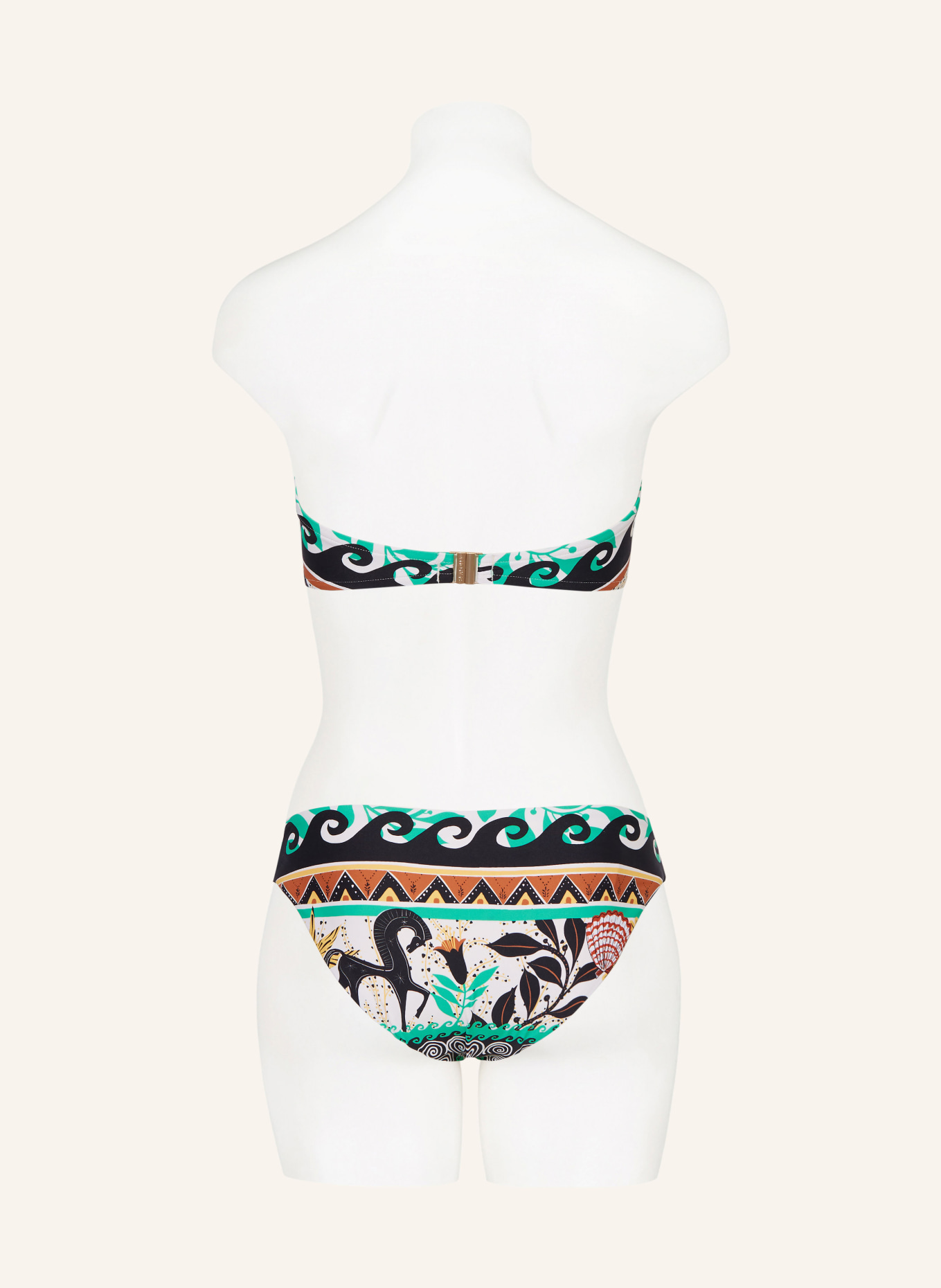 SEAFOLLY Bandeau bikini top ATLANTIS, Color: ECRU/ BLACK/ BROWN (Image 3)