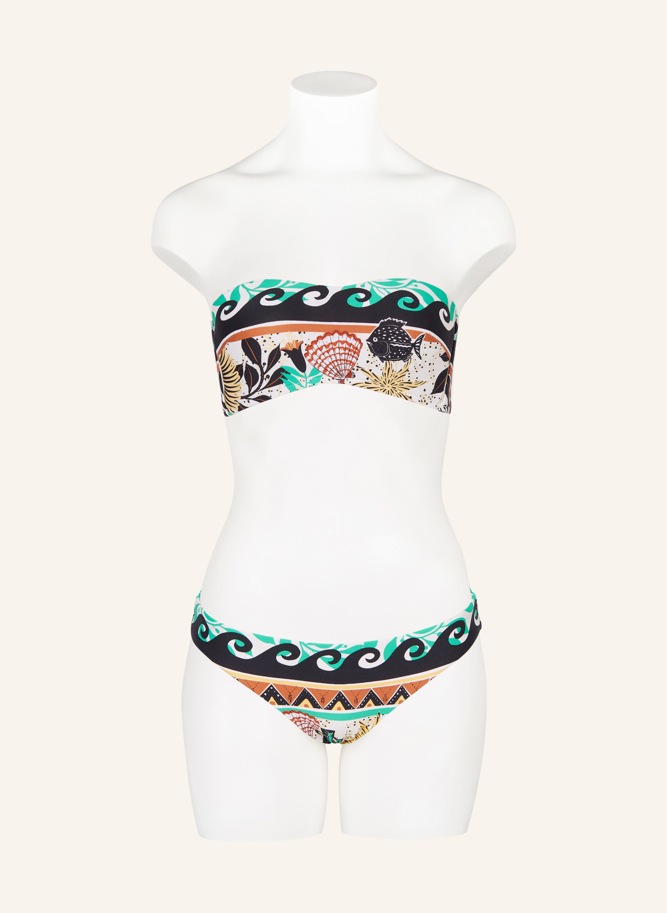SEAFOLLY Basic bikini bottoms ATLANTIS, Color: ECRU/ BLACK/ GREEN (Image 2)