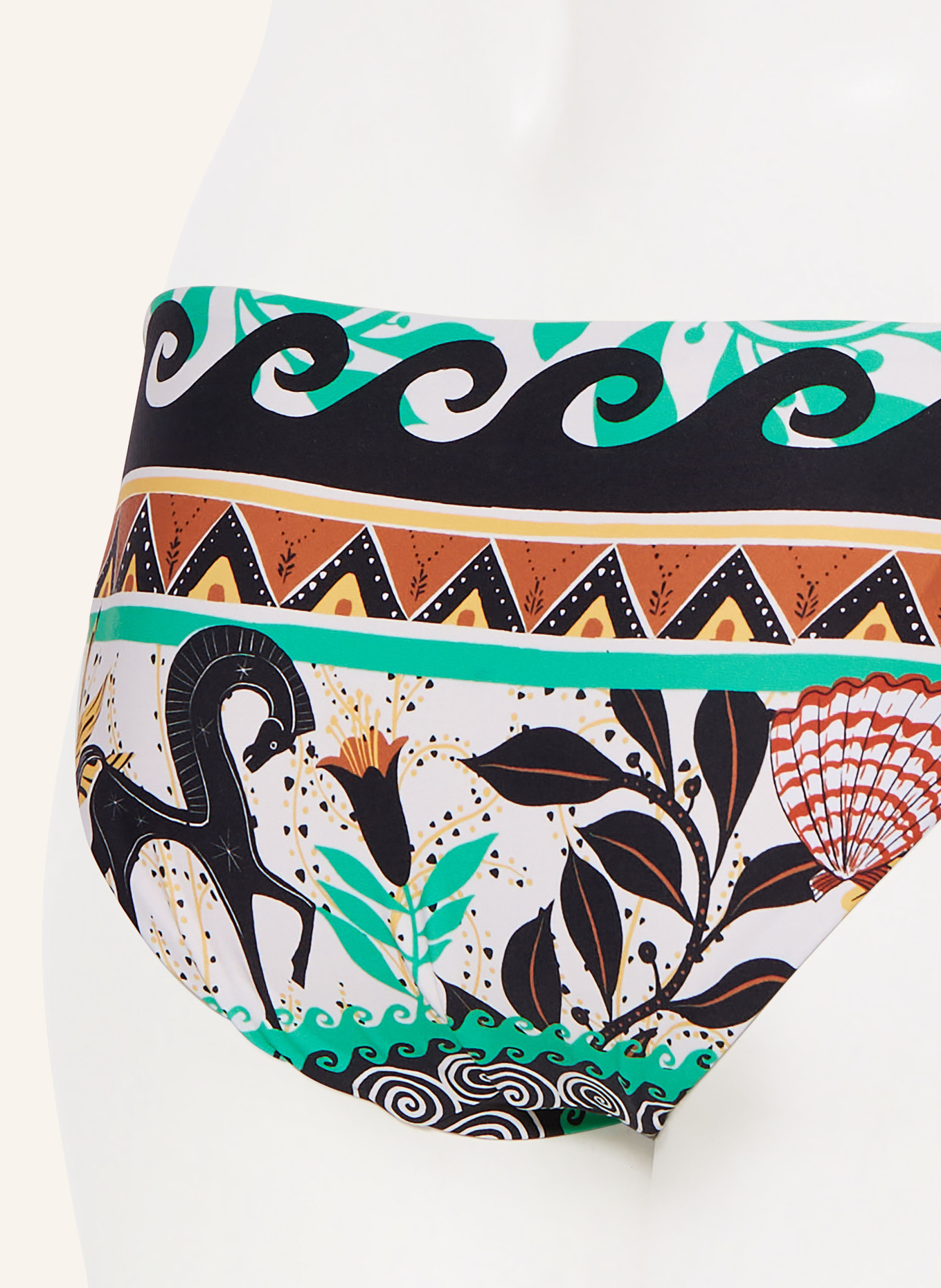SEAFOLLY Basic bikini bottoms ATLANTIS, Color: ECRU/ BLACK/ GREEN (Image 4)