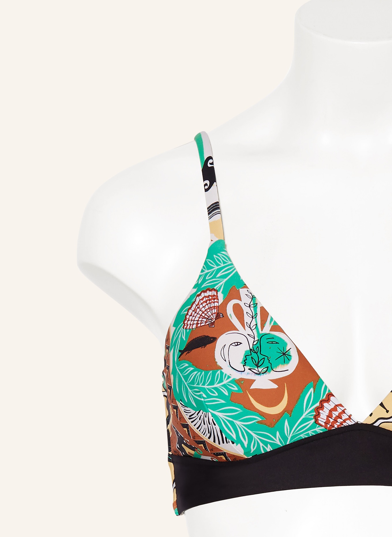 SEAFOLLY Bralette bikini top ATLANTIS, Color: ECRU/ GREEN/ BROWN (Image 4)