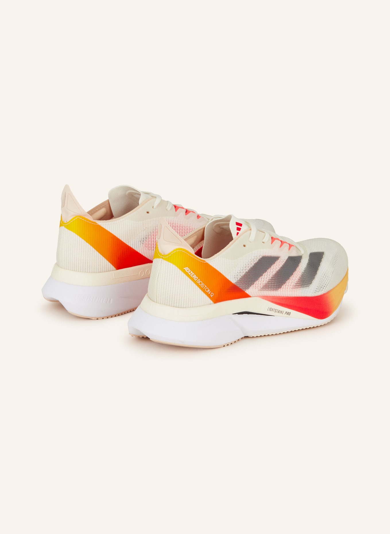 adidas Running shoes ADIZERO BOSTON 12, Color: ECRU/ NEON ORANGE/ DARK GRAY (Image 2)