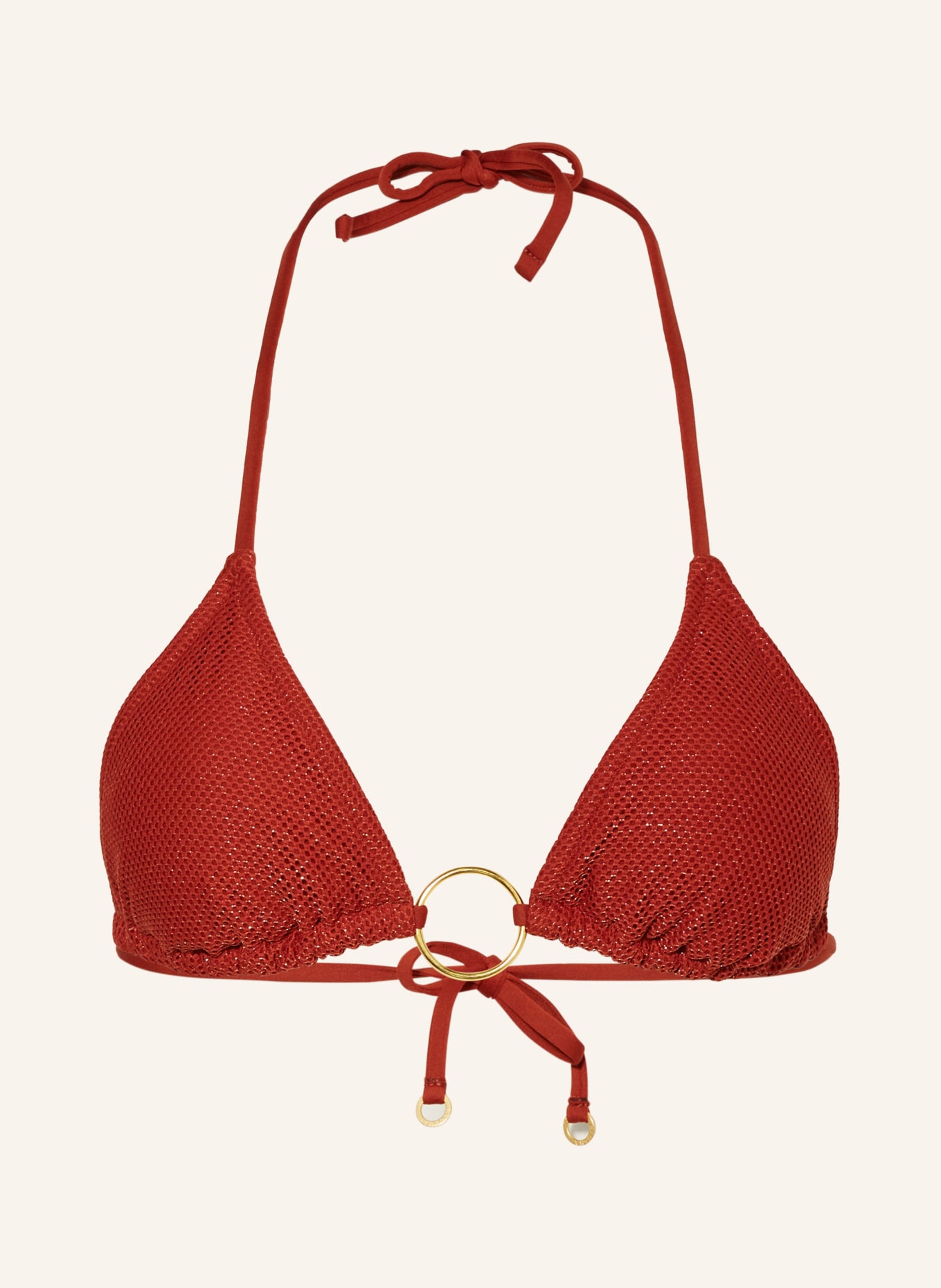BANANA MOON COUTURE Triangel-Bikini-Top mit Glitzergarn, Farbe: DUNKELORANGE (Bild 1)