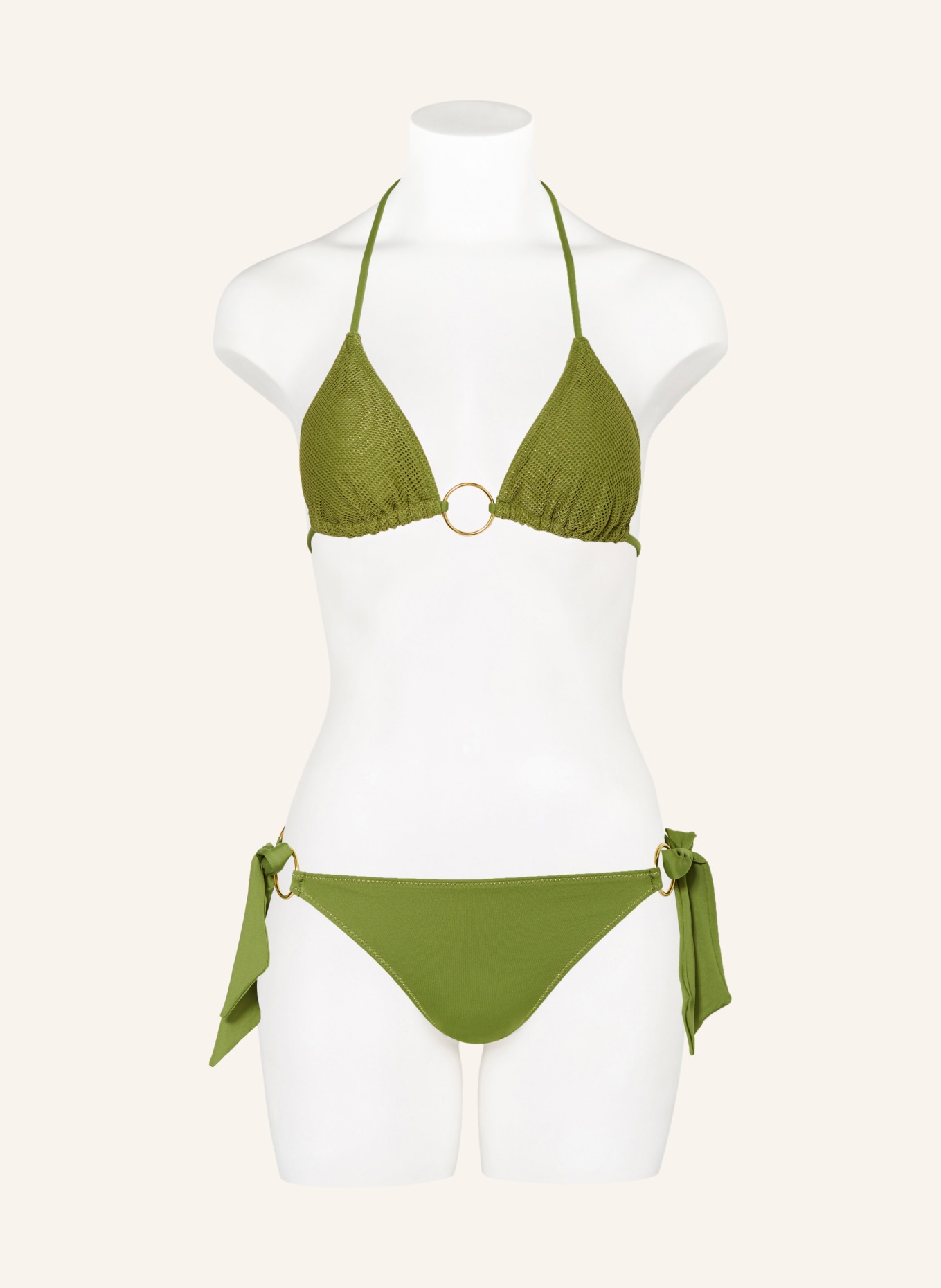 BANANA MOON COUTURE Triangel-Bikini-Top mit Glitzergarn, Farbe: OLIV (Bild 2)