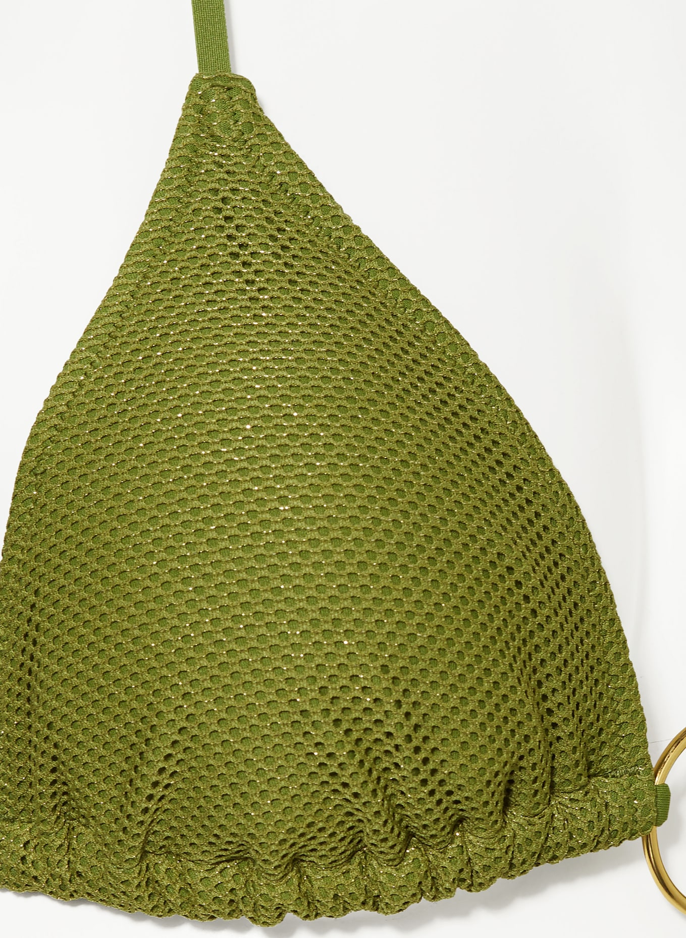 BANANA MOON COUTURE Triangel-Bikini-Top mit Glitzergarn, Farbe: OLIV (Bild 4)