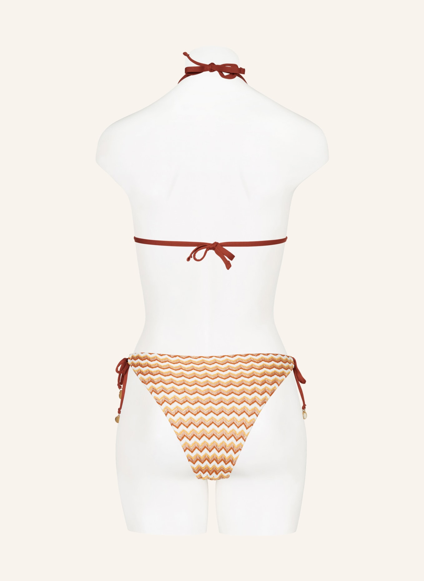 BANANA MOON COUTURE Triangle bikini LUATAKA ITAPOA, Color: BROWN/ WHITE/ LIGHT ORANGE (Image 3)
