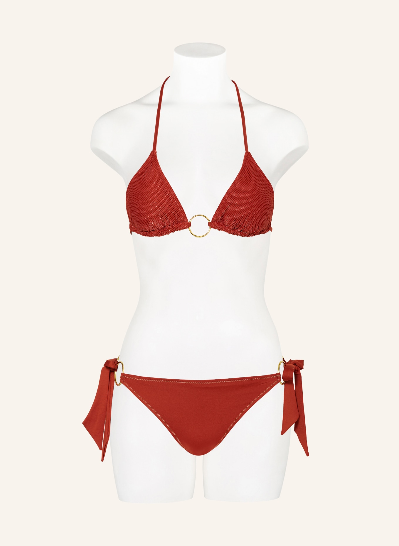 BANANA MOON COUTURE Triangle bikini bottoms TAKIA SUNCREST with glitter thread, Color: DARK ORANGE (Image 2)