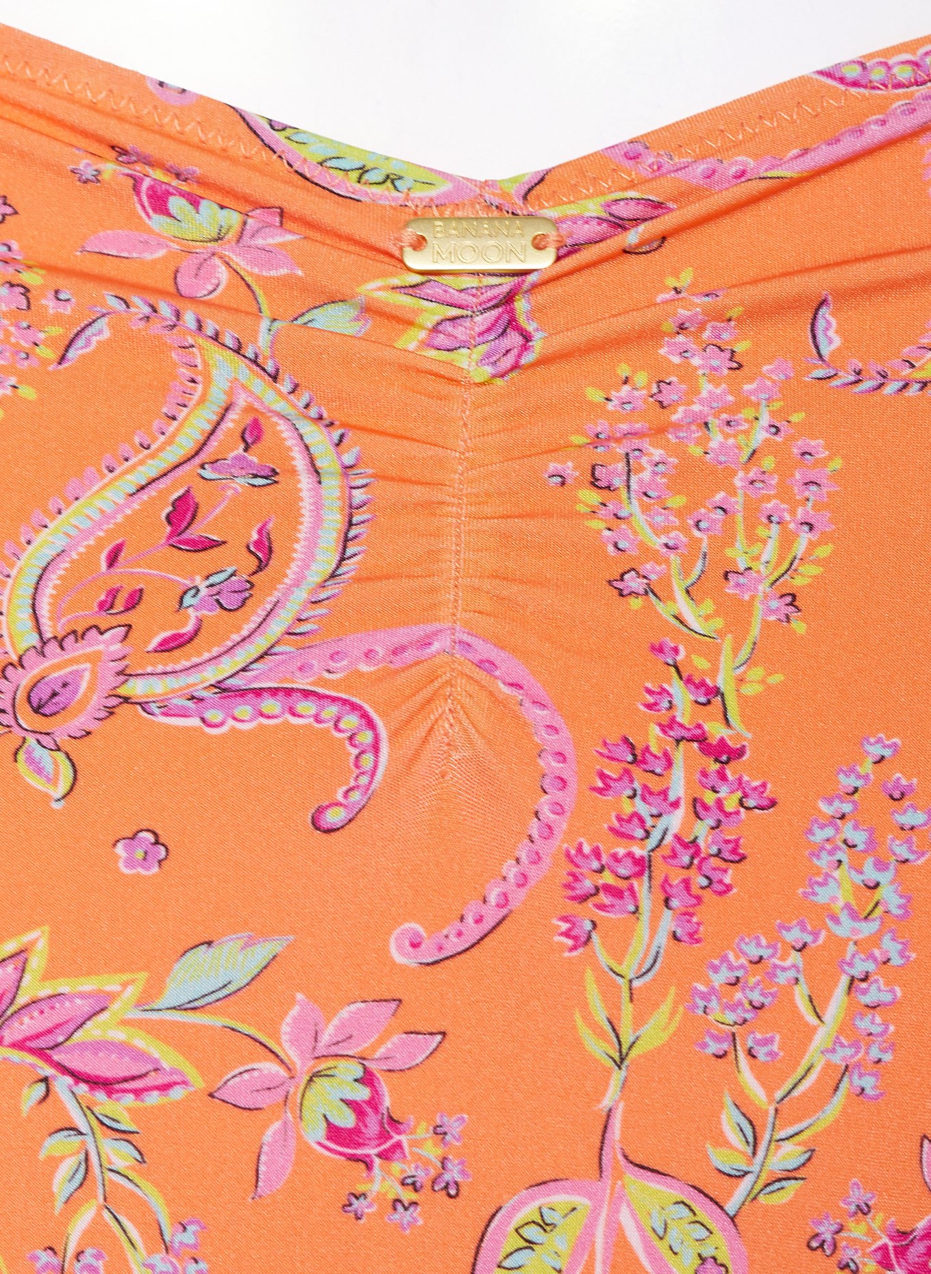 BANANA MOON COUTURE Halter neck swimsuit MISKI ALAKURI, Color: ORANGE/ PINK (Image 4)